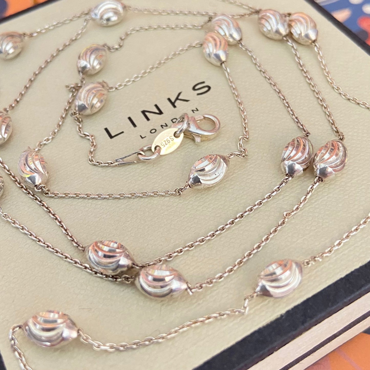 Links of London Sterling Silver Essentials Beaded Necklace – 80cm