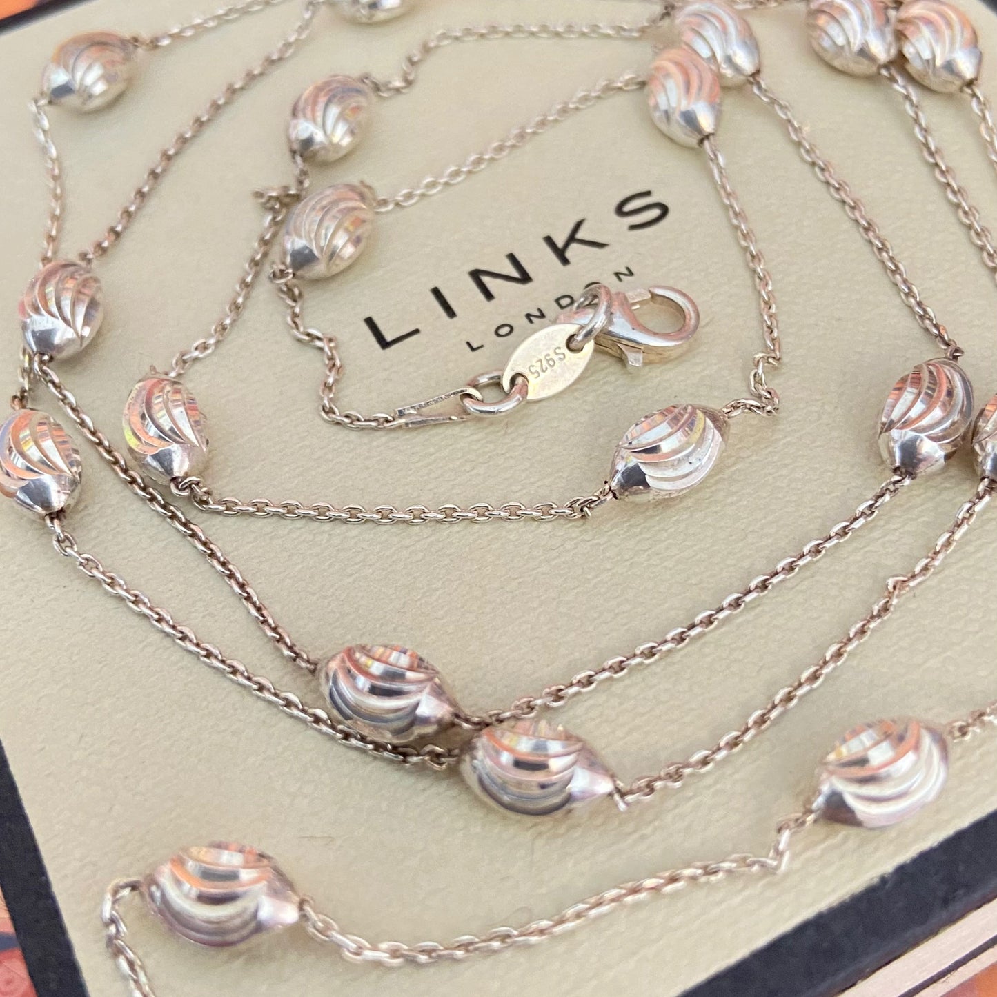 Links of London Sterling Silver Essentials Beaded Necklace – 80cm