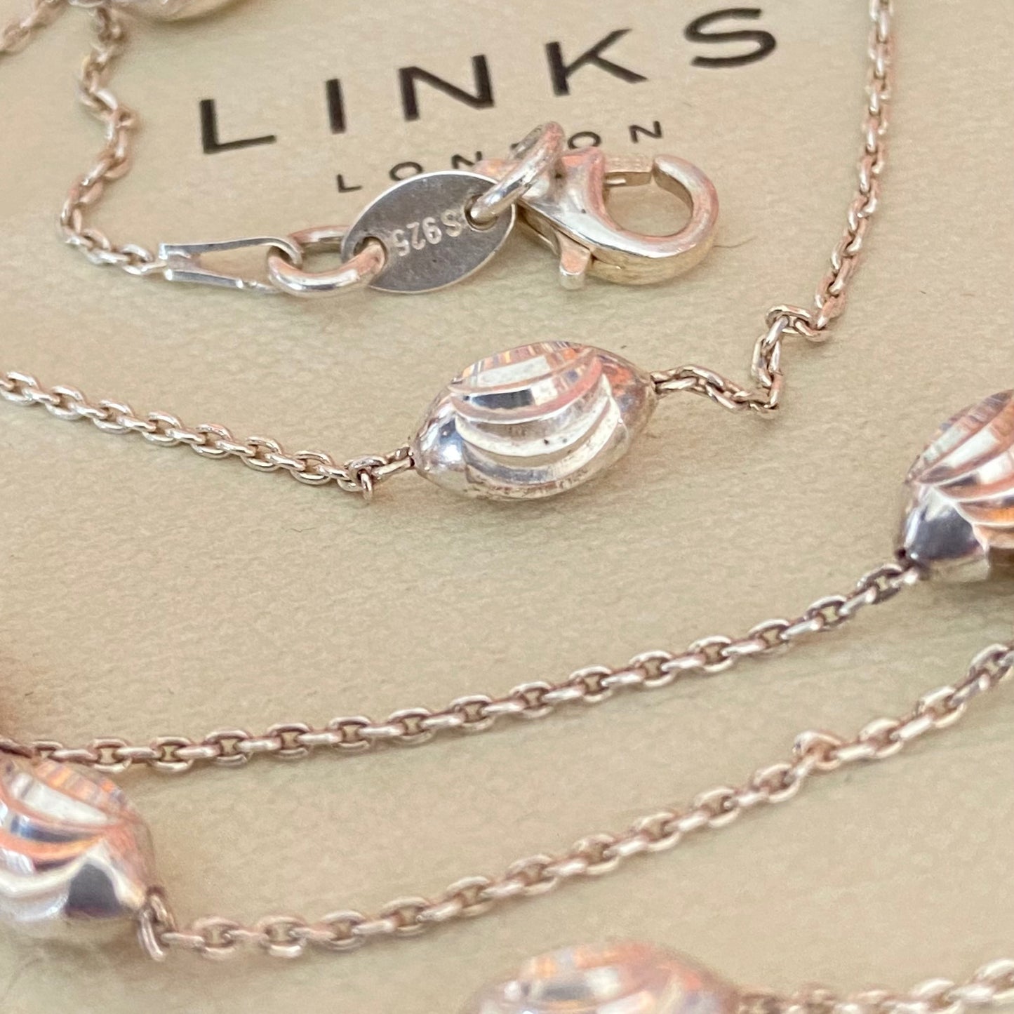 Links of London Sterling Silver Essentials Beaded Necklace – 80cm