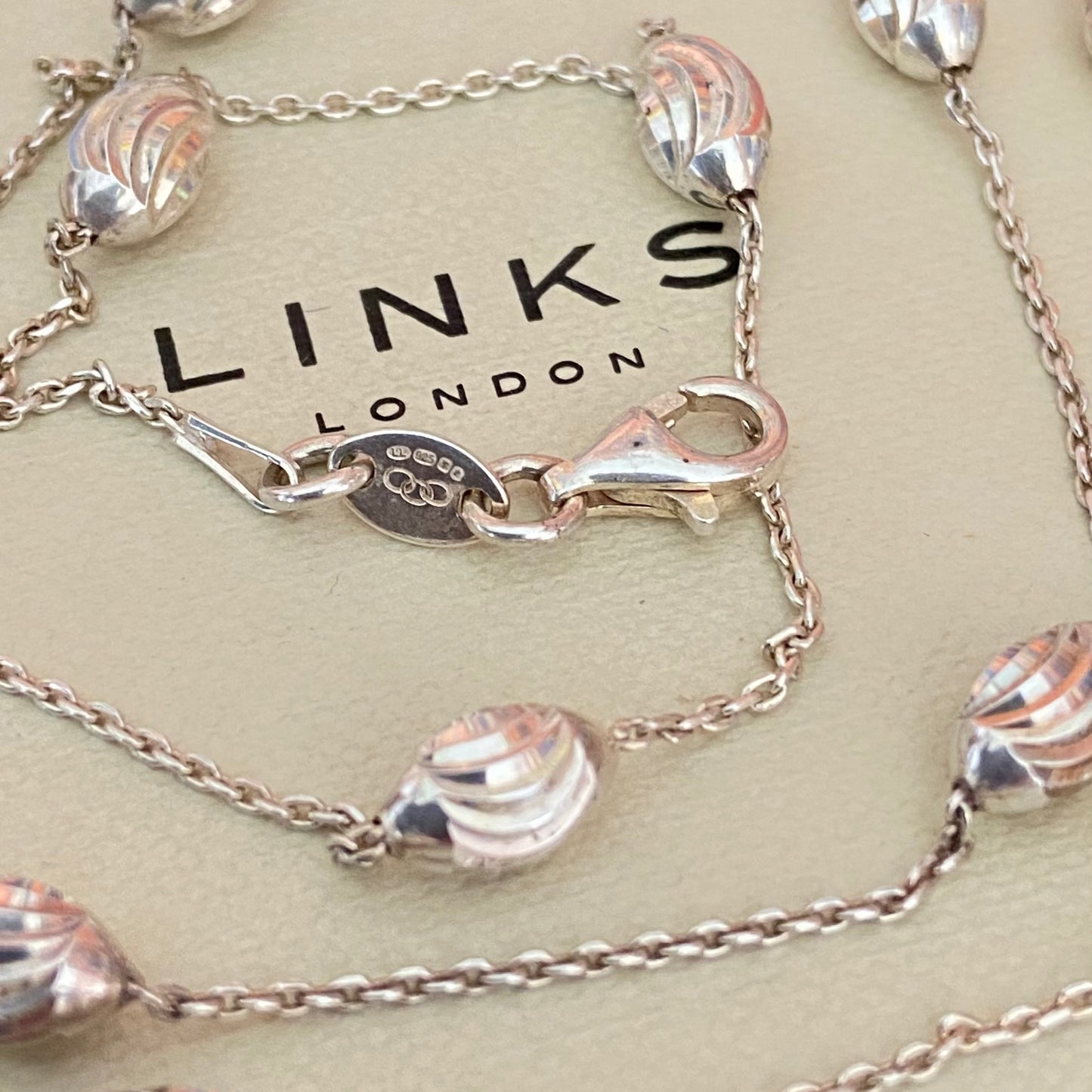 Links of London Sterling Silver Essentials Beaded Necklace – 80cm