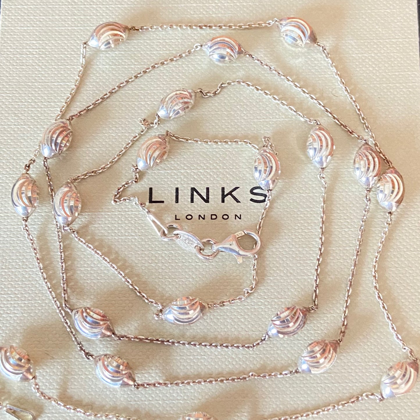 Links of London Sterling Silver Essentials Beaded Necklace – 80cm