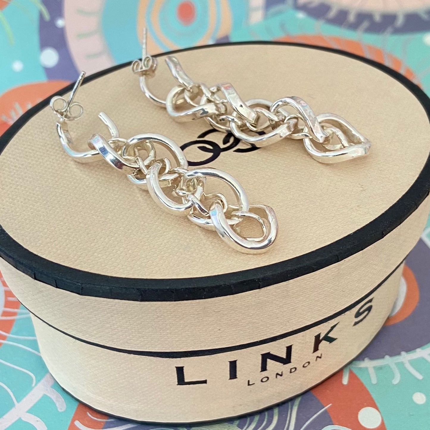 Links of London Infinity Sterling Silver Rare Chain Dropper Earrings