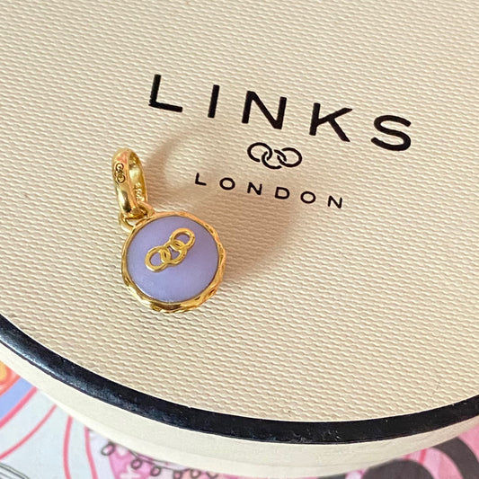 New! Links of London 18ct Gold Vermeil Lavender Macaron Charm