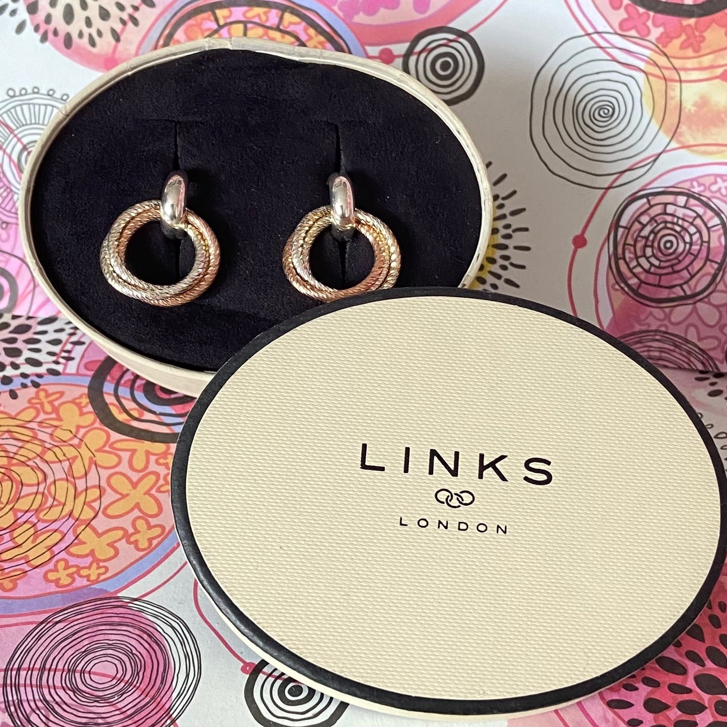 Links of London Aurora Two Colour Cluster Hoop Earrings from the Aurora Collection