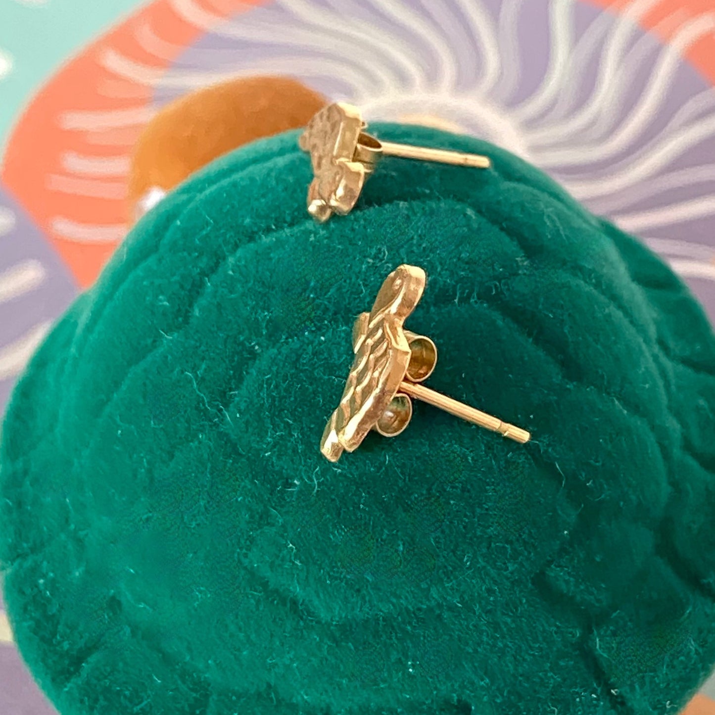 Tortoise 9ct yellow gold Delicate Studs in a Tortoise Box