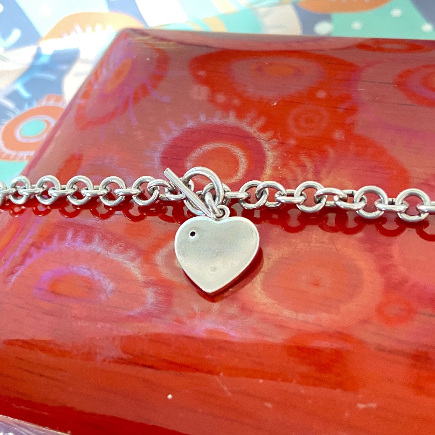 Sure T bar Hot Diamonds Necklace with a Solid Sterling Silver Heart with a Diamond. 26g. 40cm in Length