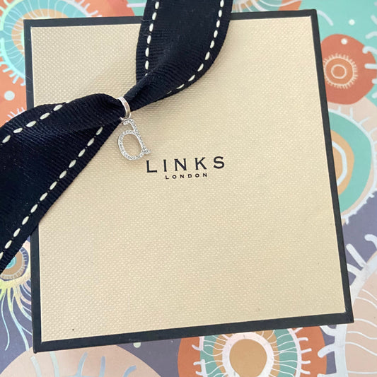 Links of London Alphabet Letter d Charm with Pavé Diamonds