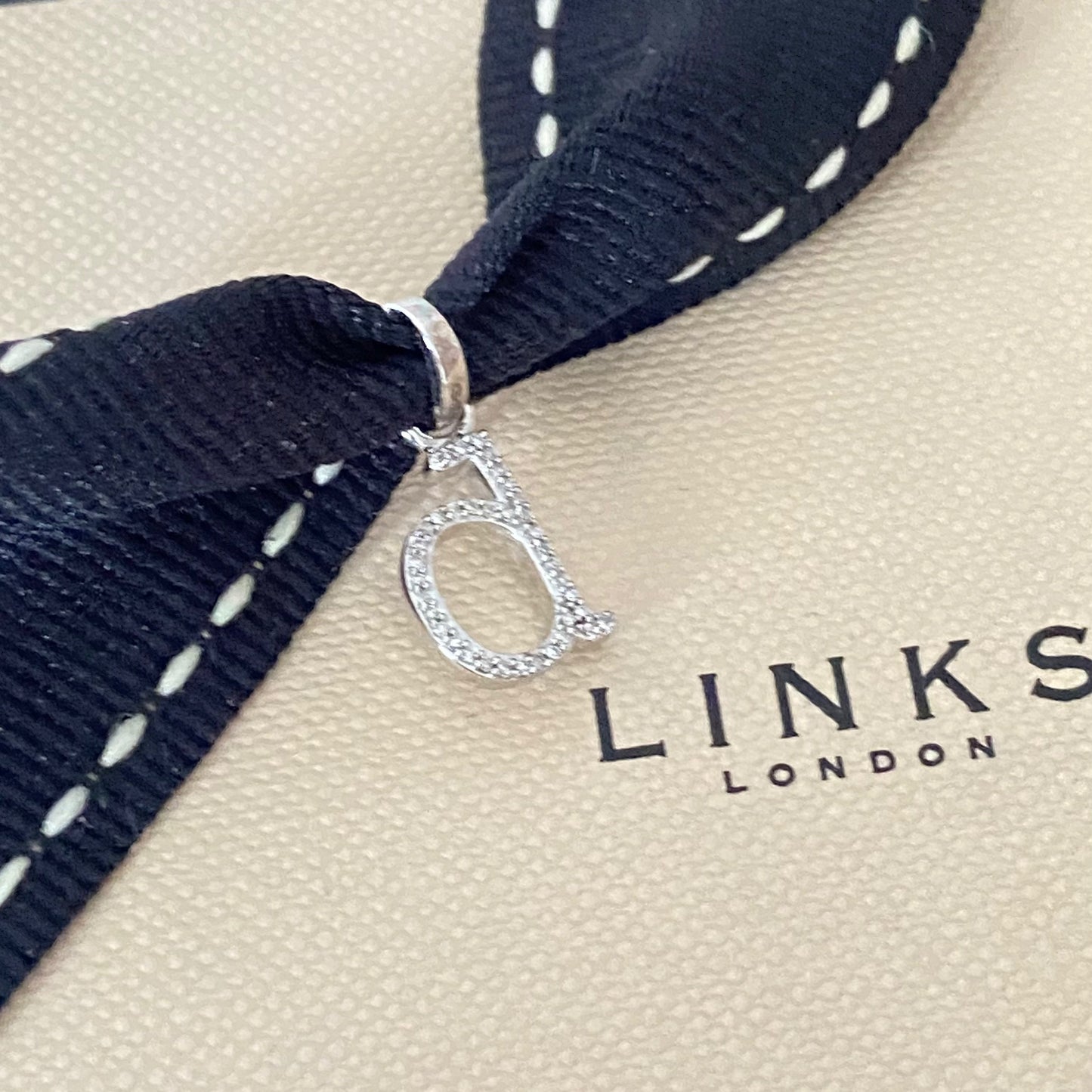 Links of London Alphabet Letter d Charm with Pavé Diamonds