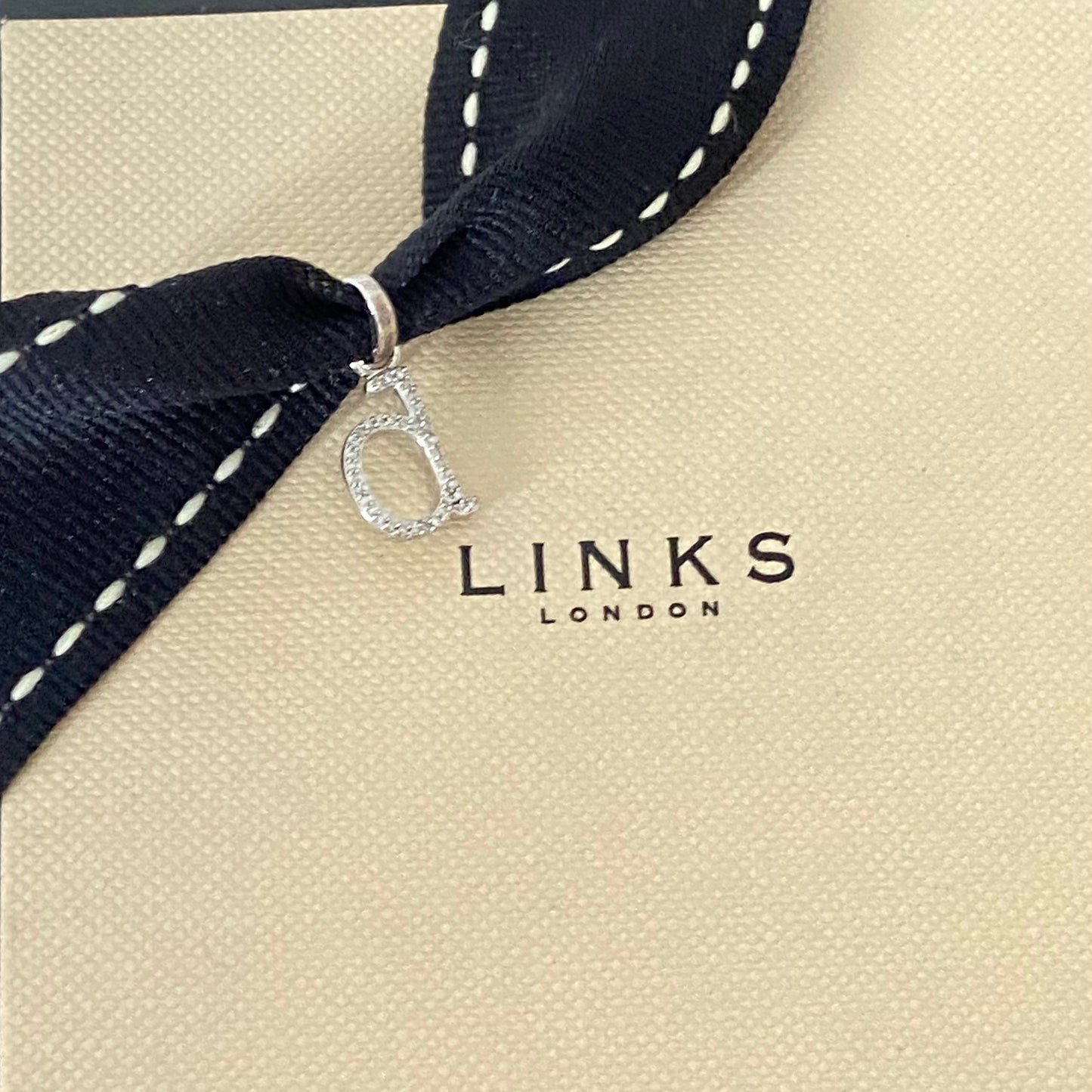 Links of London Alphabet Letter d Charm with Pavé Diamonds