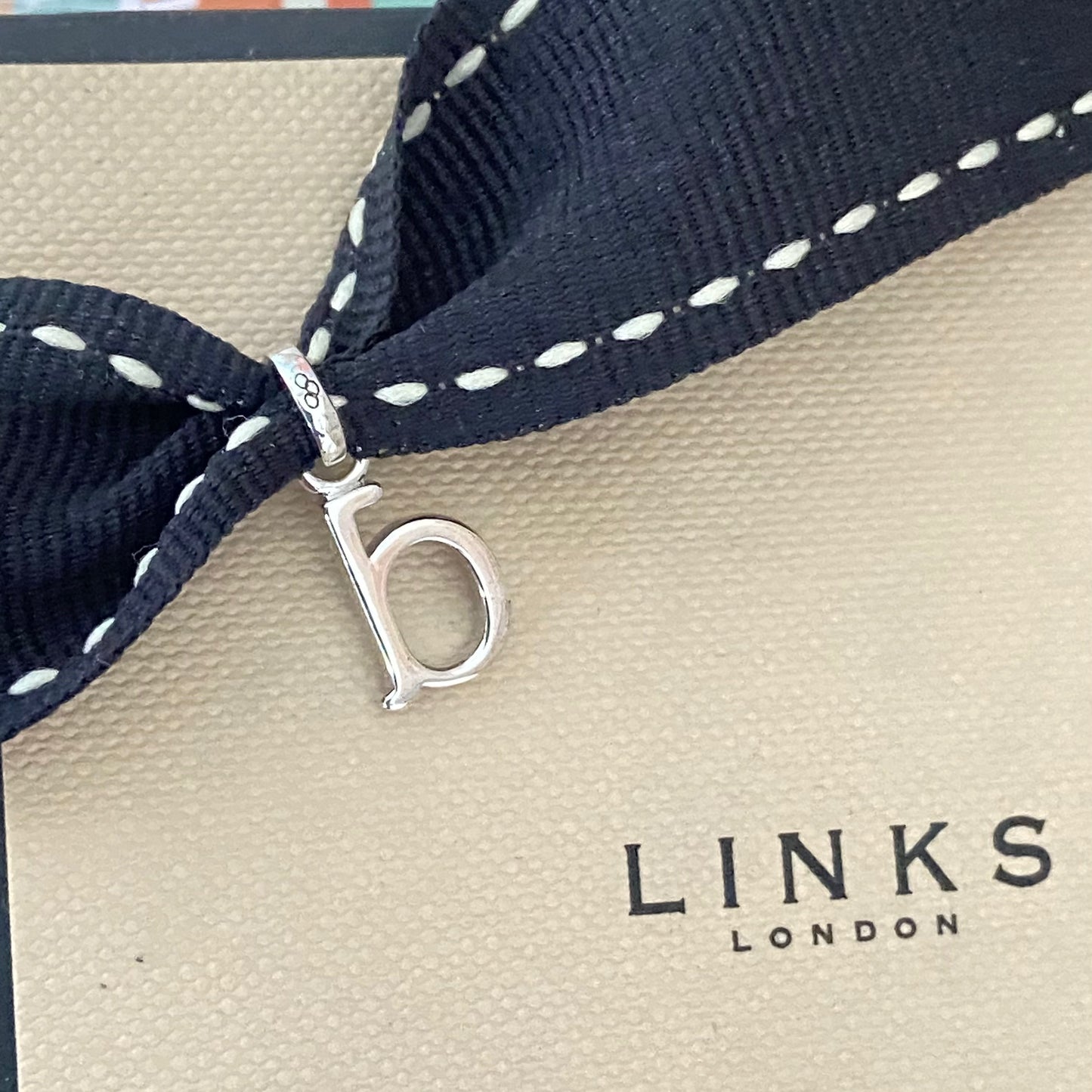 Links of London Alphabet Letter d Charm with Pavé Diamonds