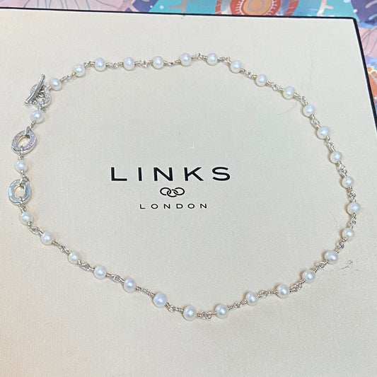 Links of London Sterling Silver Pearl Beaded Choker Necklace