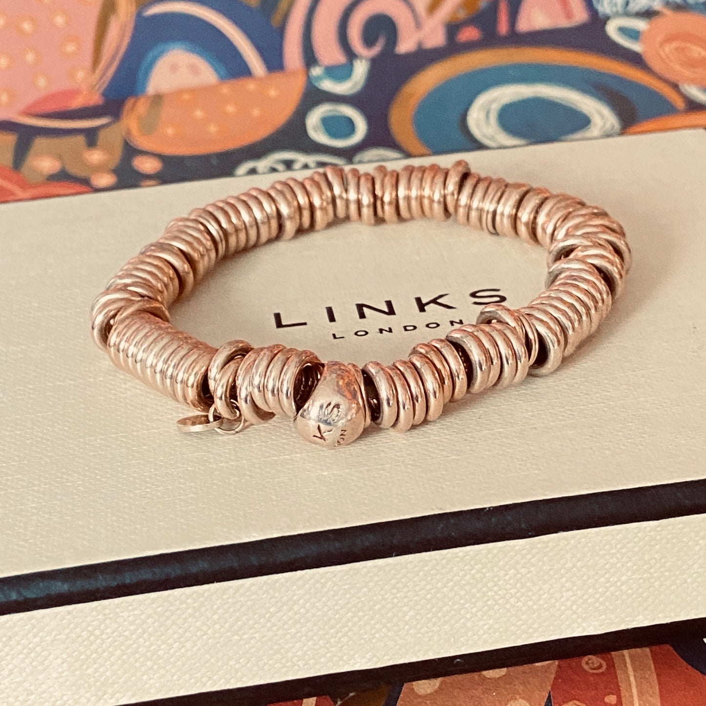 Links of London Iconic Sterling Silver Sweetie Bracelet with 18kt Gold Vermeil, size Medium 16cm