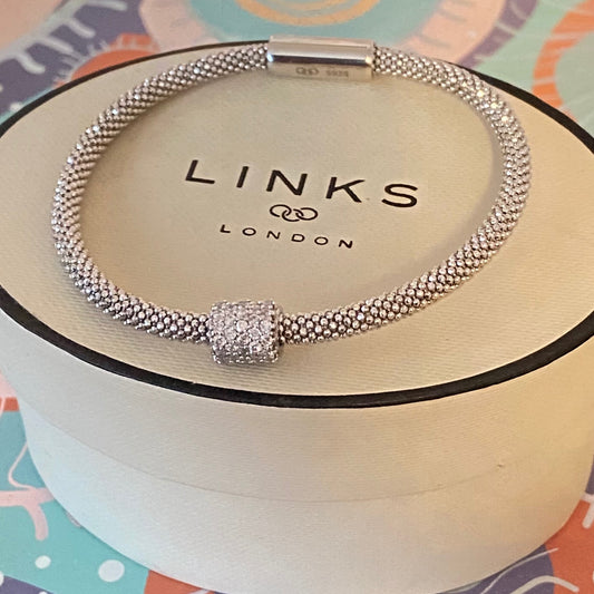 Links of London Silver Star Dust Bead Bracelet – 18.7 cm end to end Medium