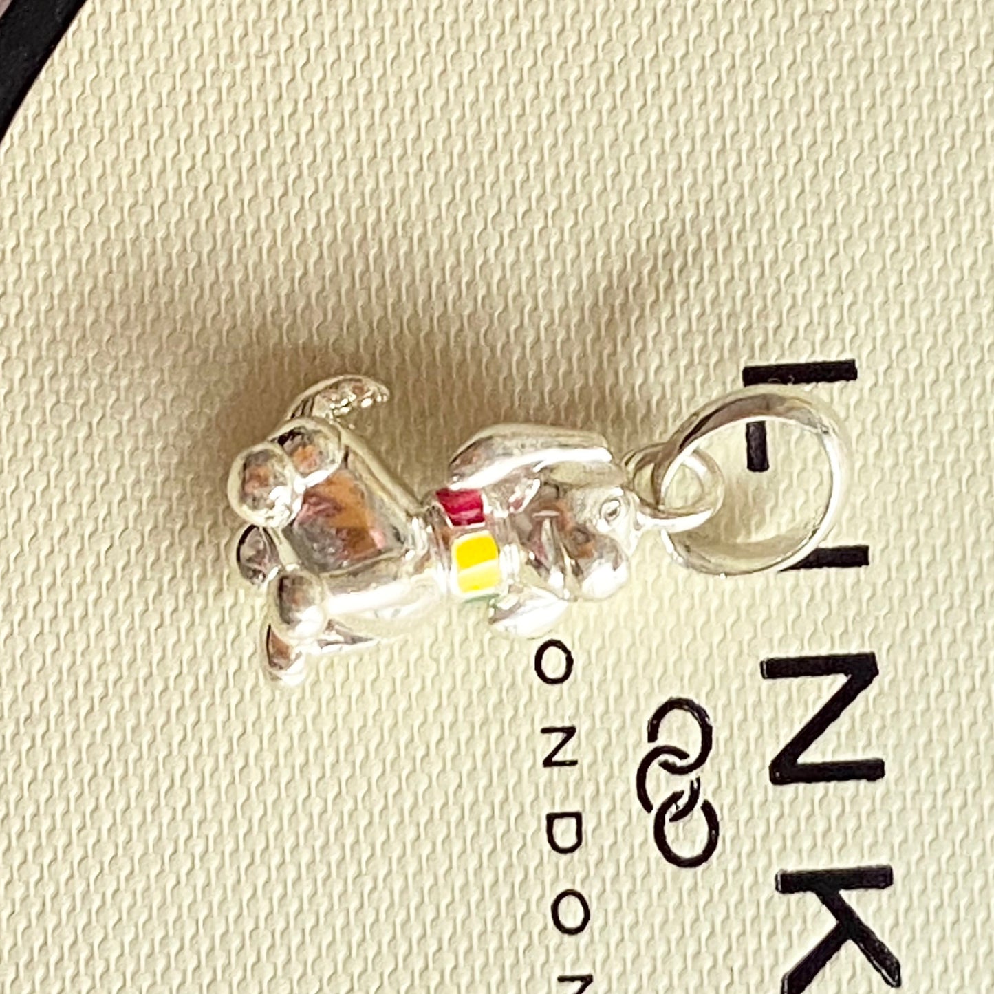 Links of London Happy Dog Charm with a Colourful Collar Charm