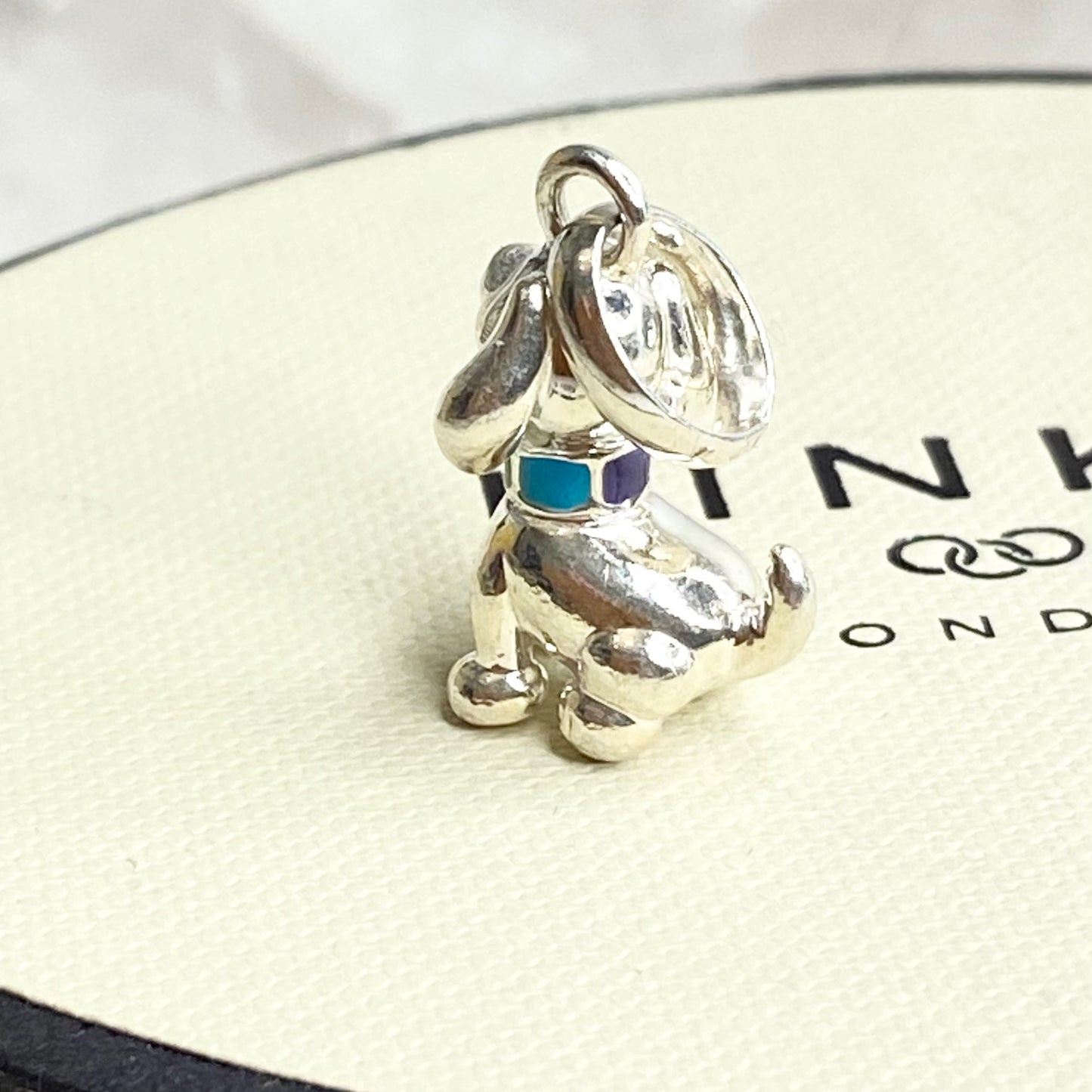 Links of London Happy Dog Charm with a Colourful Collar Charm