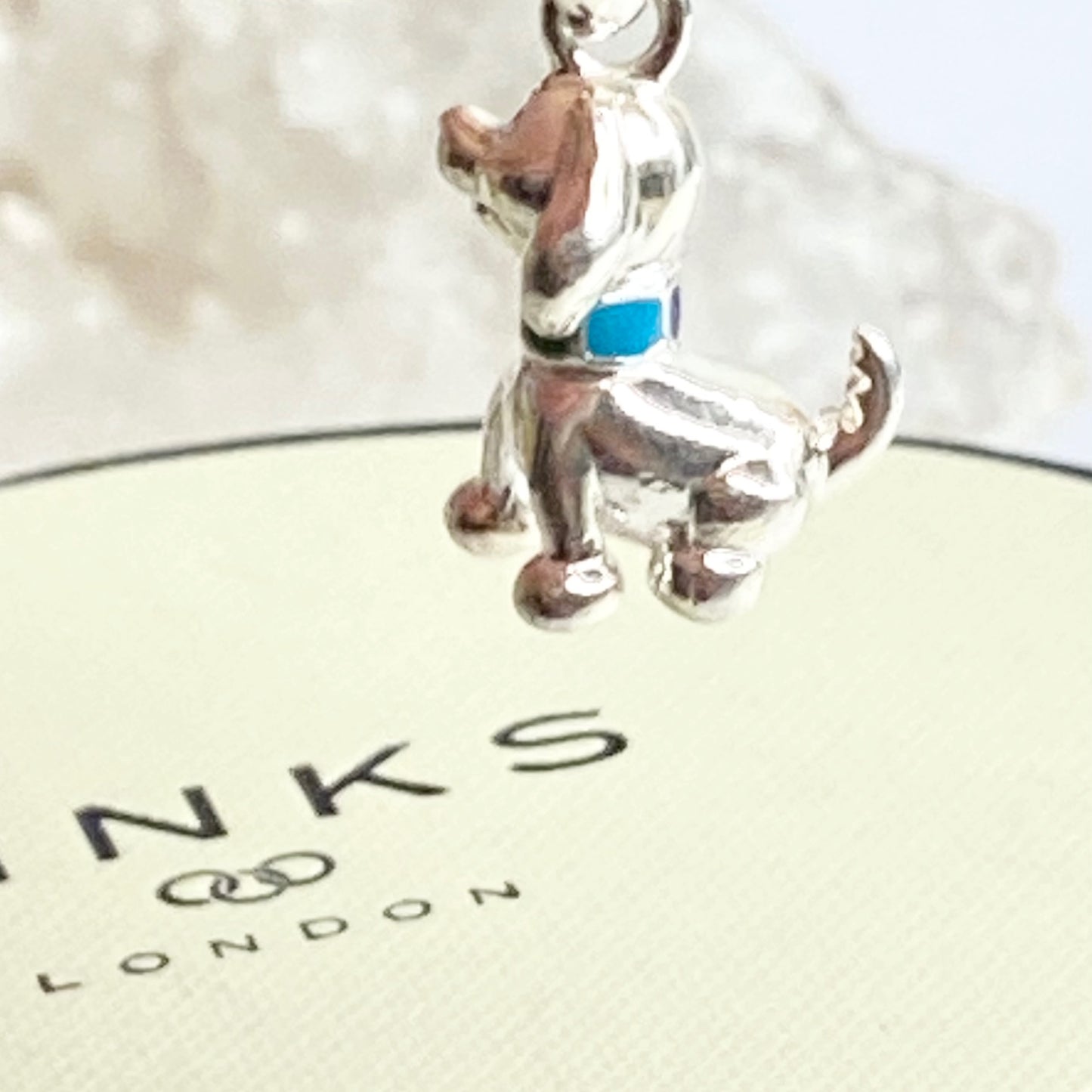 Links of London Happy Dog Charm with a Colourful Collar Charm