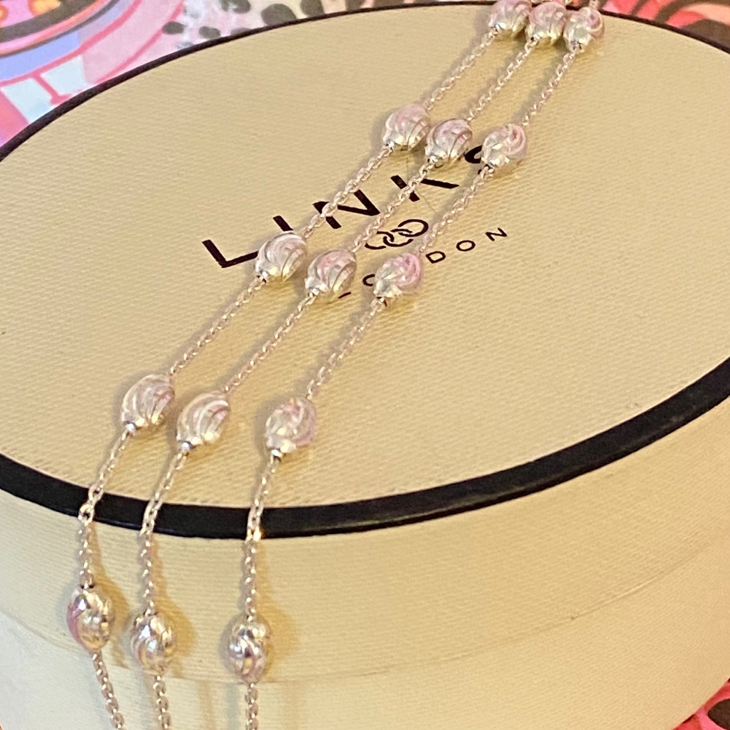 Links of London Sterling Silver Beaded Bracelet, 3 Row - 16cm  Size Small