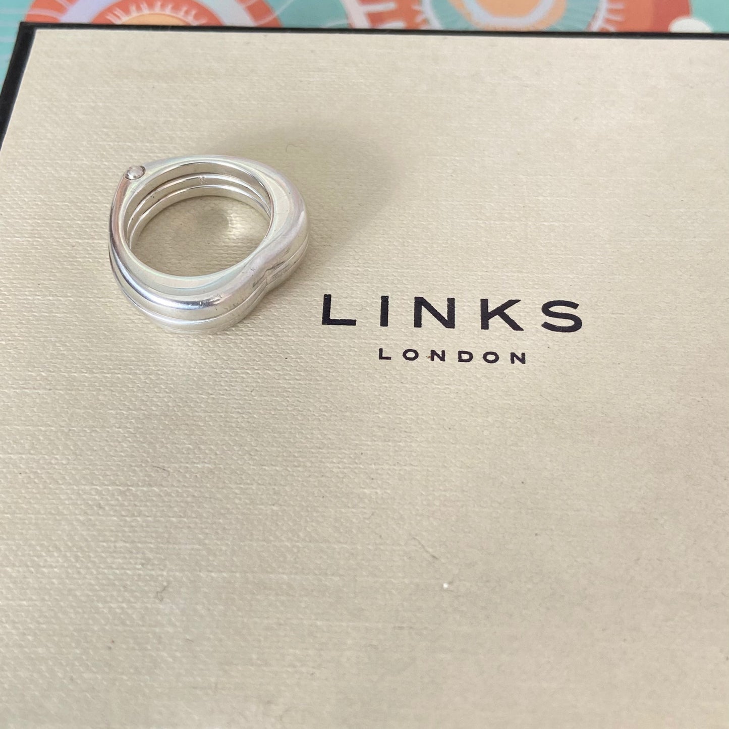 Links of London Silver Love Note Heart Ring Size N