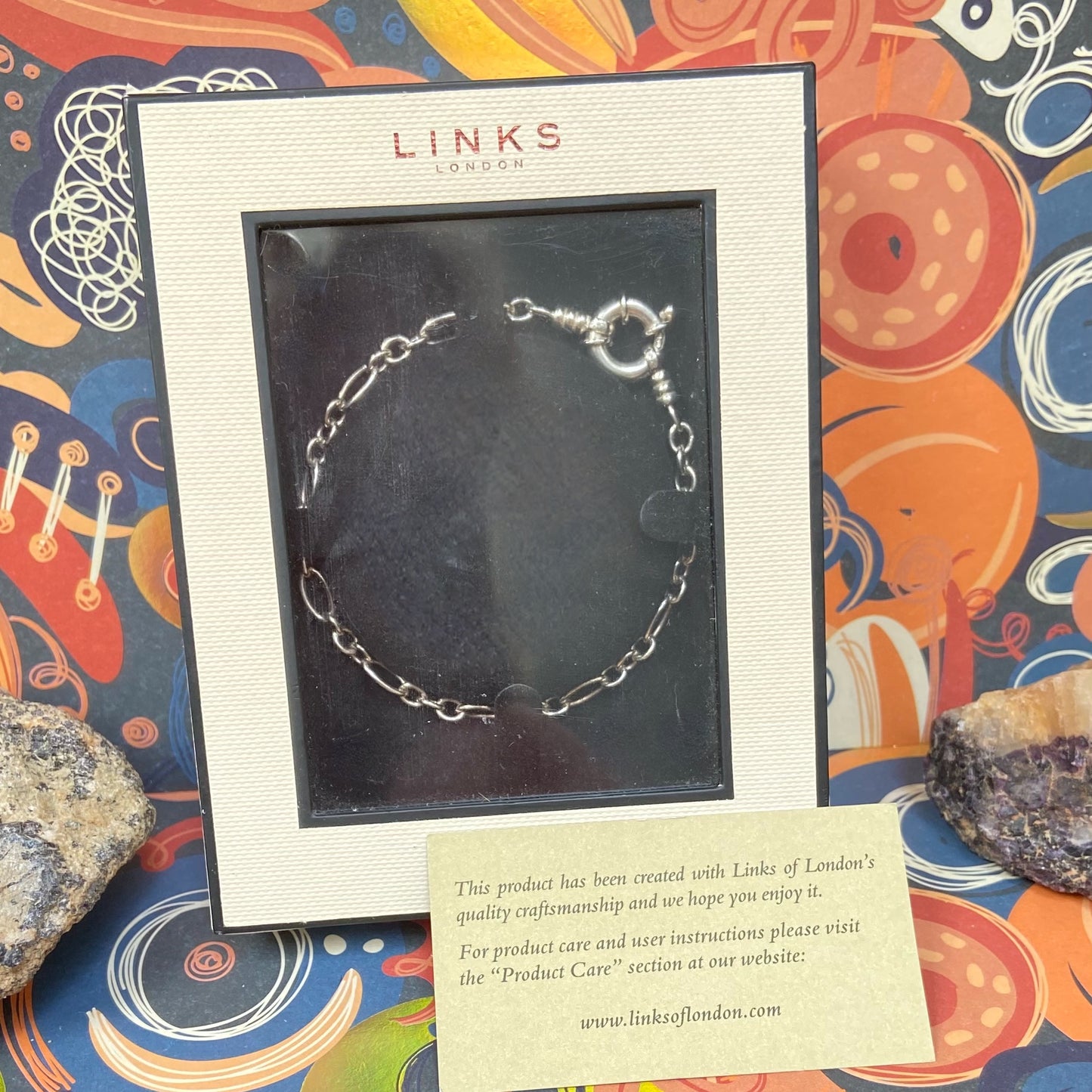 Links of London Delicate Sterling silver Link chain with Senorita Clasp New original box 19cm