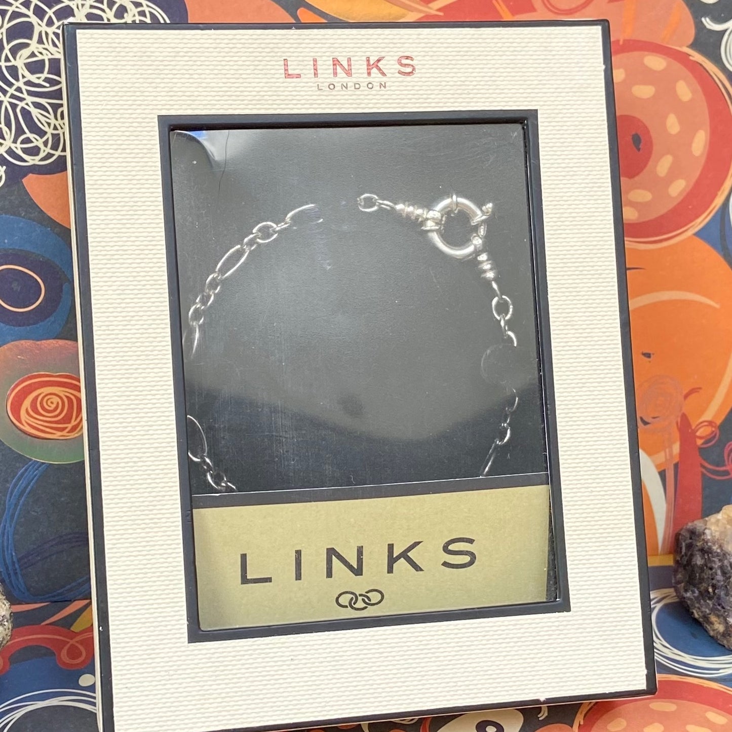 Links of London Delicate Sterling silver Link chain with Senorita Clasp New original box 19cm