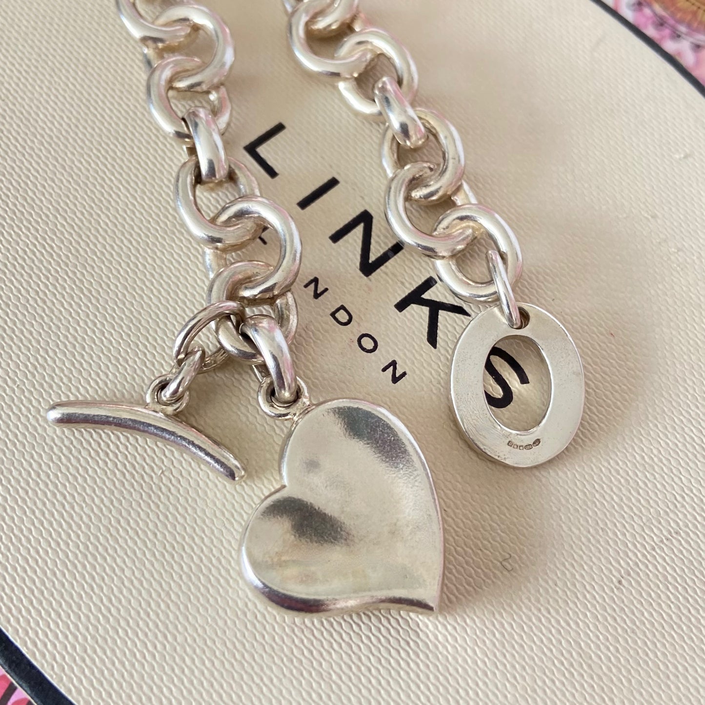 Signature Links of London Necklace & Silver Heart. 89g. 46cm