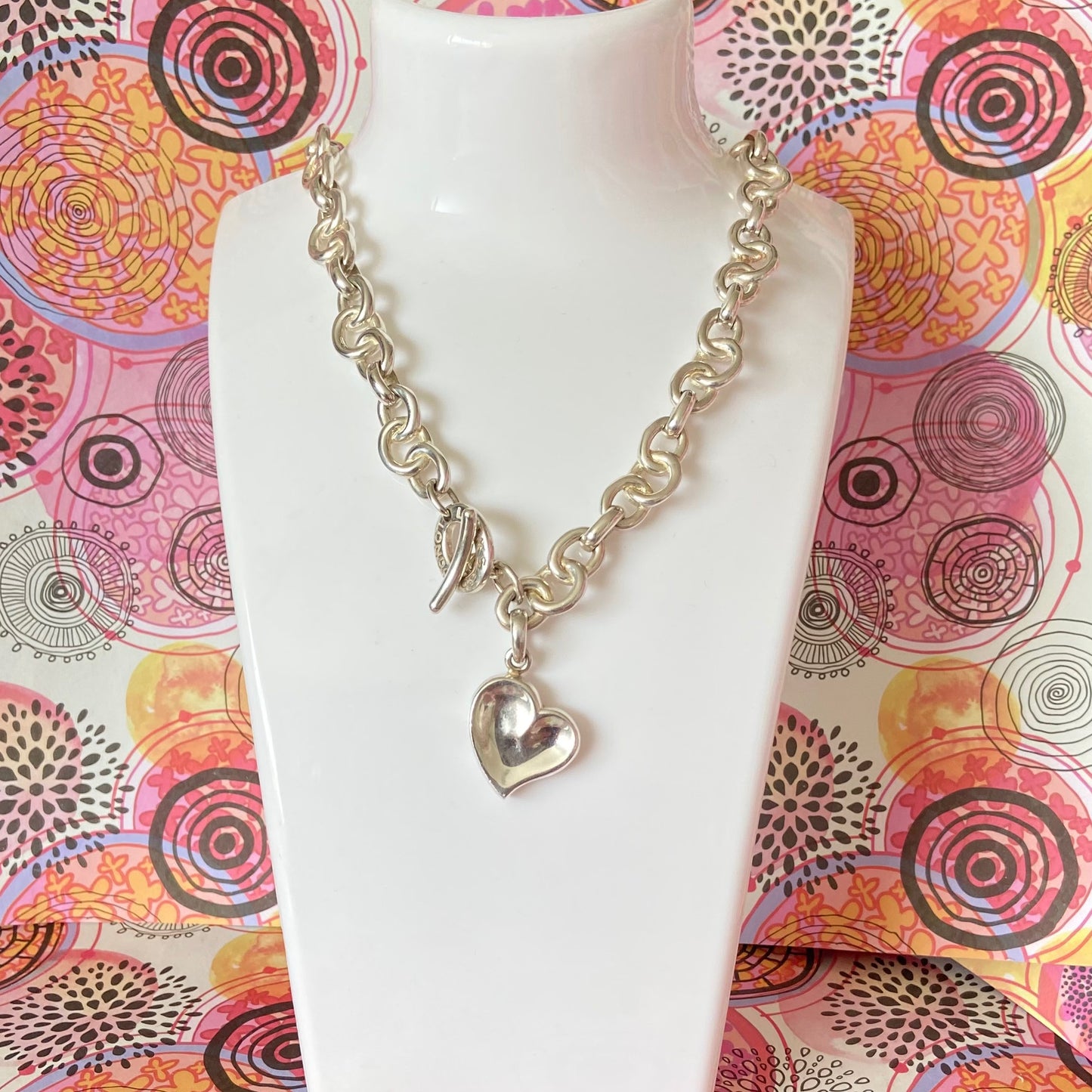 Signature Links of London Necklace Silver Heart. 43.5cm