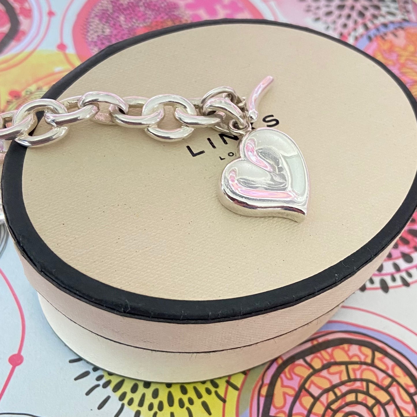 Signature Links of London Necklace Silver Heart. 43.5cm