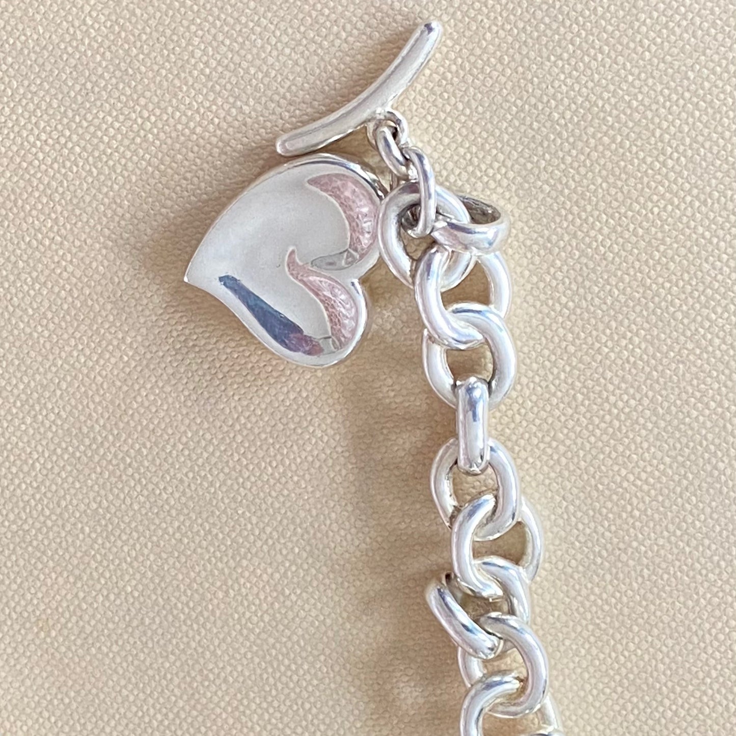 Signature Links of London Necklace Silver Heart. 43.5cm 83g