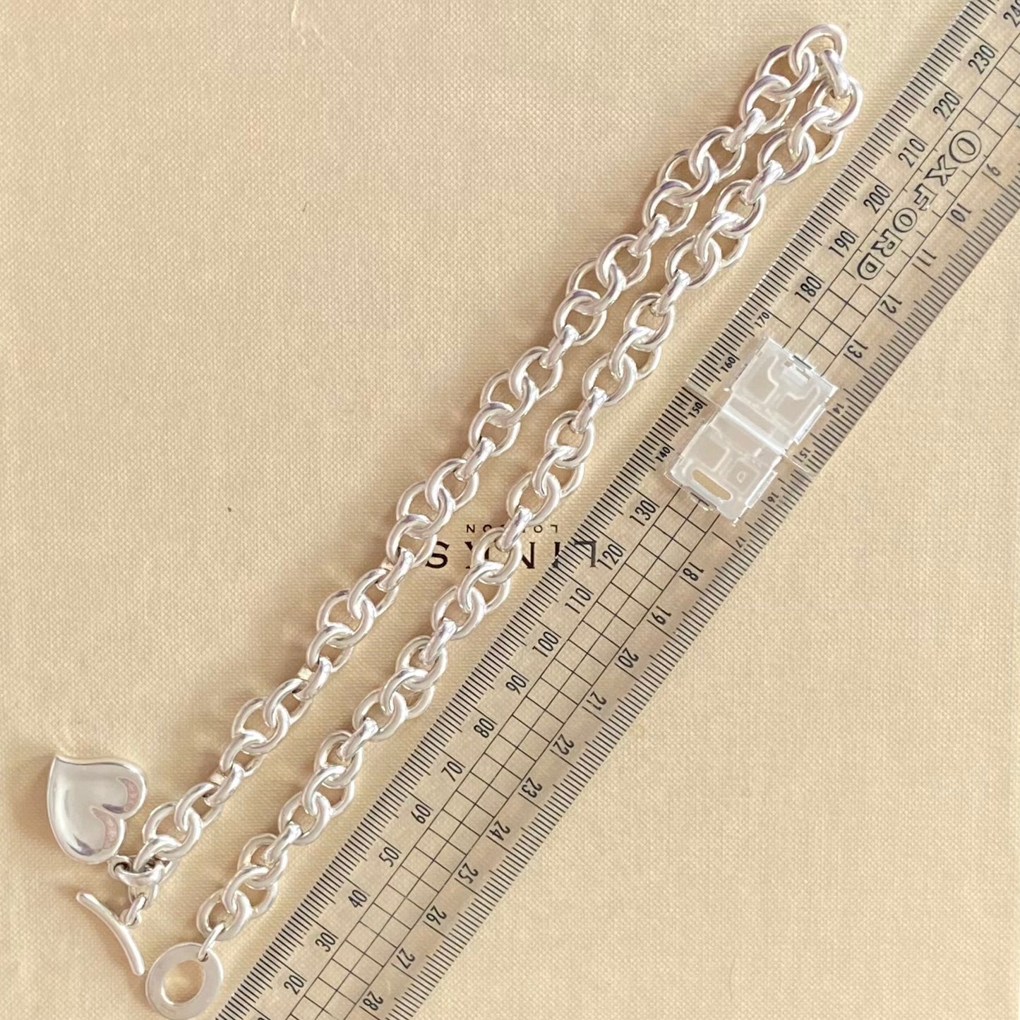 Signature Links of London Necklace Silver Heart. 43.5cm 83g