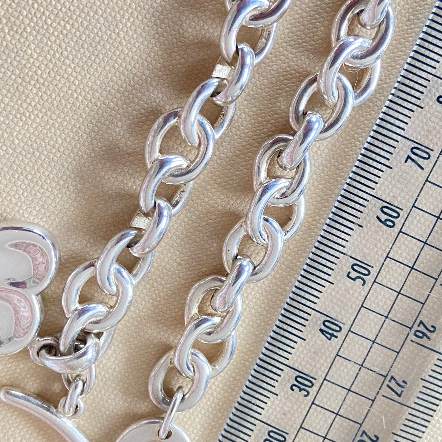 Signature Links of London Necklace Silver Heart. 43.5cm 83g