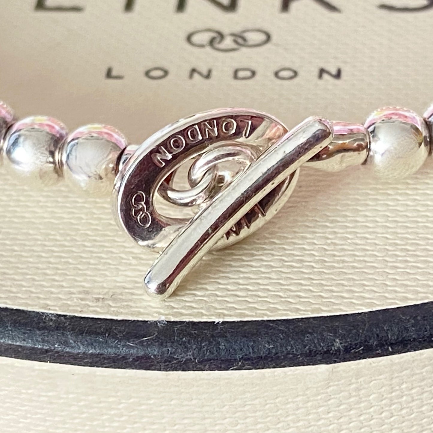 Links of London Vintage Sterling Silver T bar Orbit Ball Bracelet - 19cm