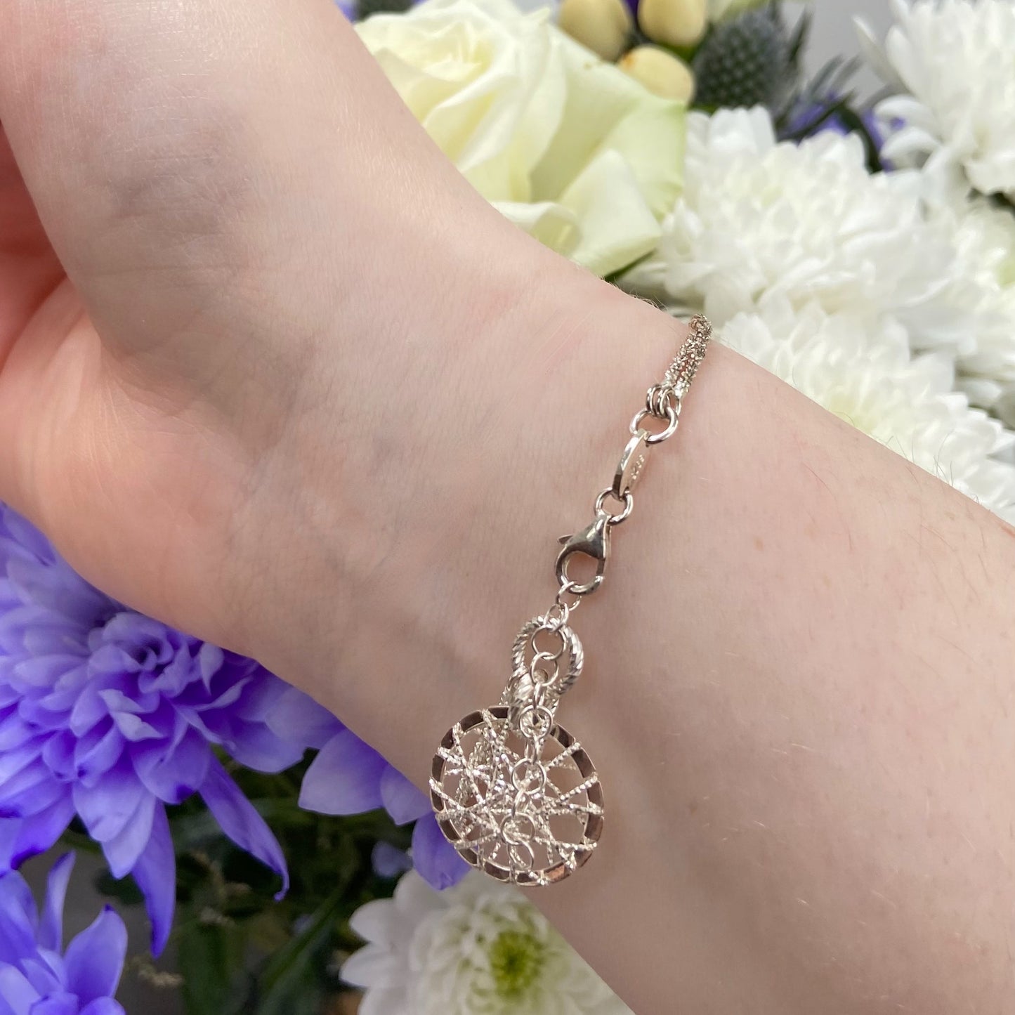 Links of London Authentic Sterling Silver Dream Catcher Bracelet - 19cm