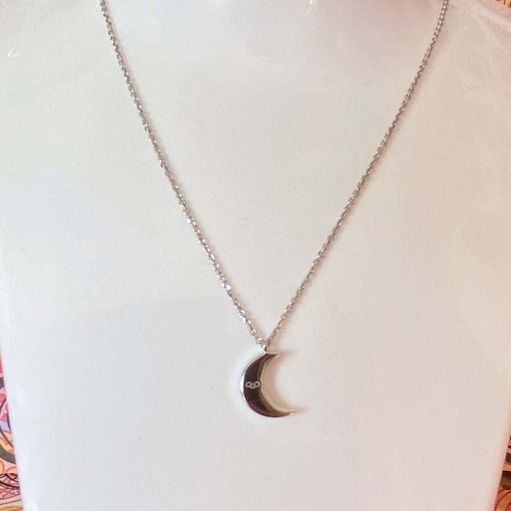 Links of London White Sapphire Moon Crescent Necklace
