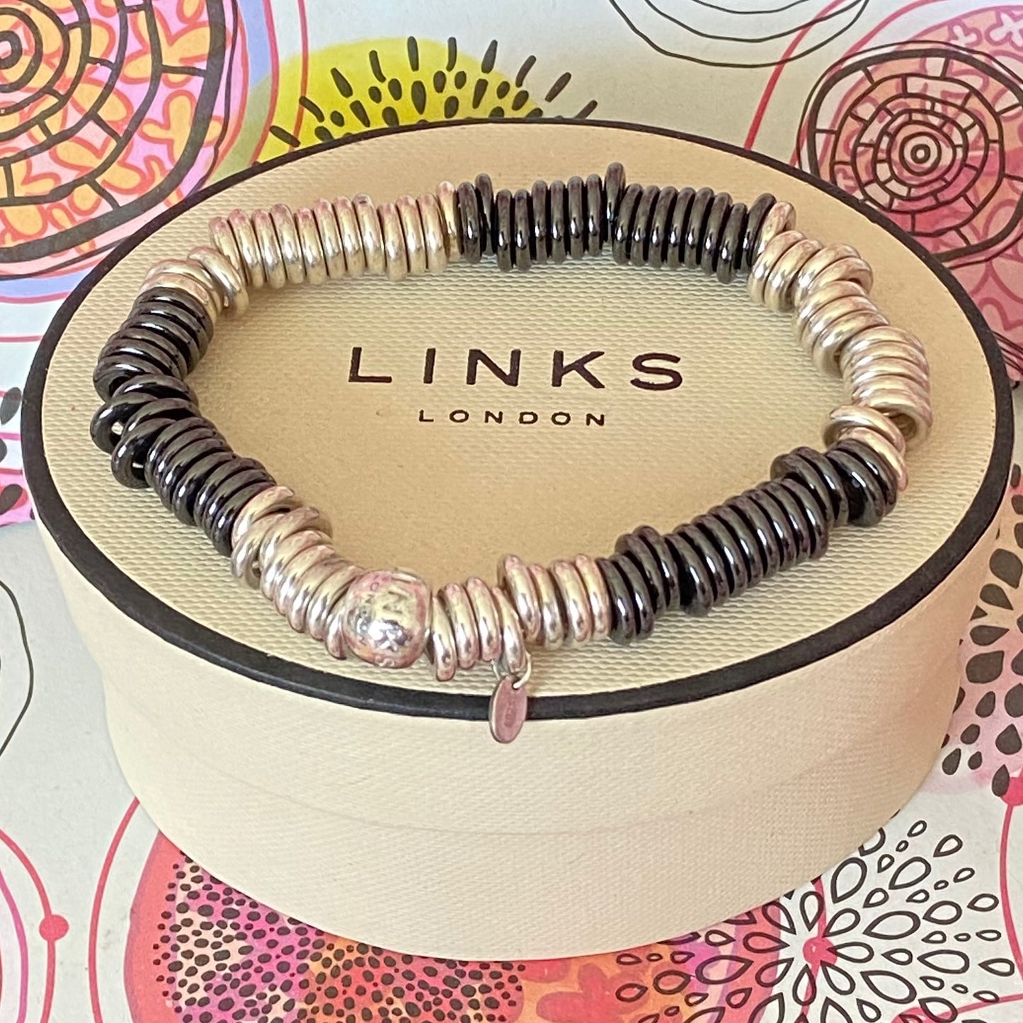 Links of London Black and Silver Sweetie Bracelet  - 15cm