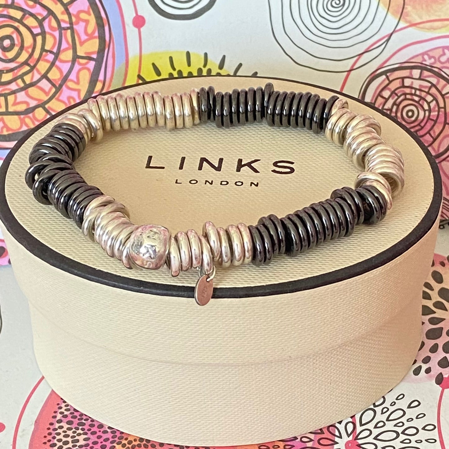 Links of London Black and Silver Sweetie Bracelet  - 15cm