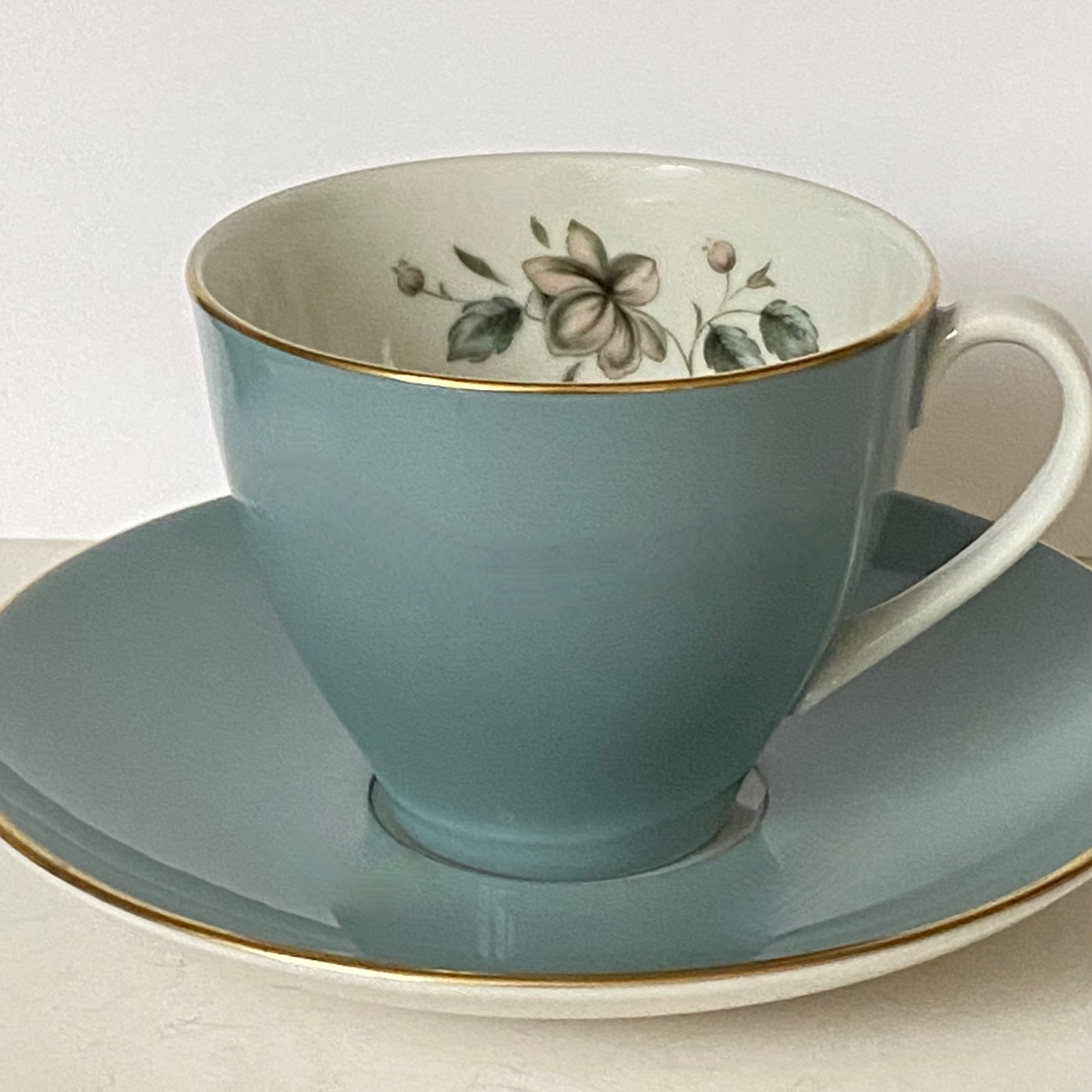 Royal Doulton Small Coffee Cup and Saucer, Rose Elegans Design