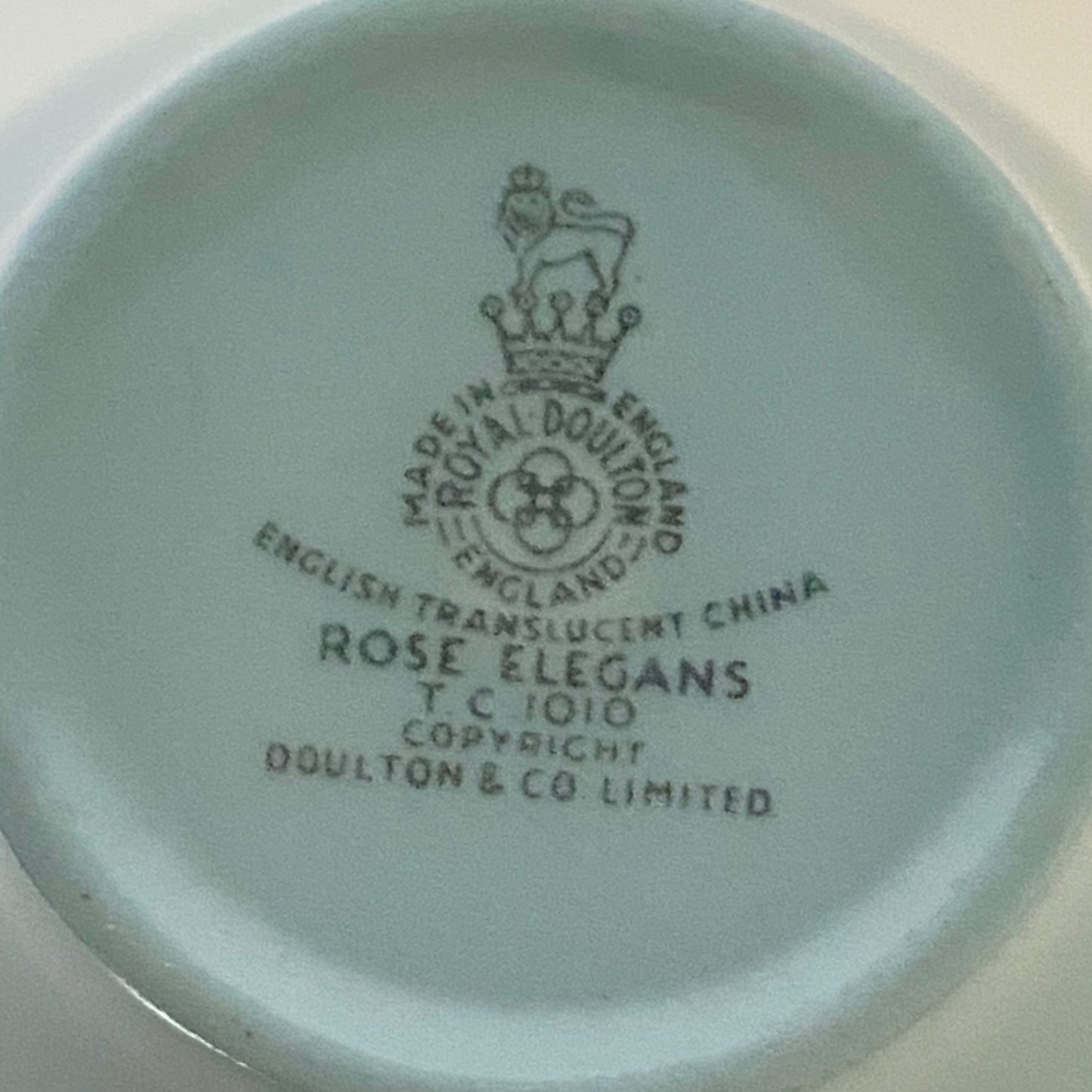 Royal Doulton Small Coffee Cup and Saucer, Rose Elegans Design