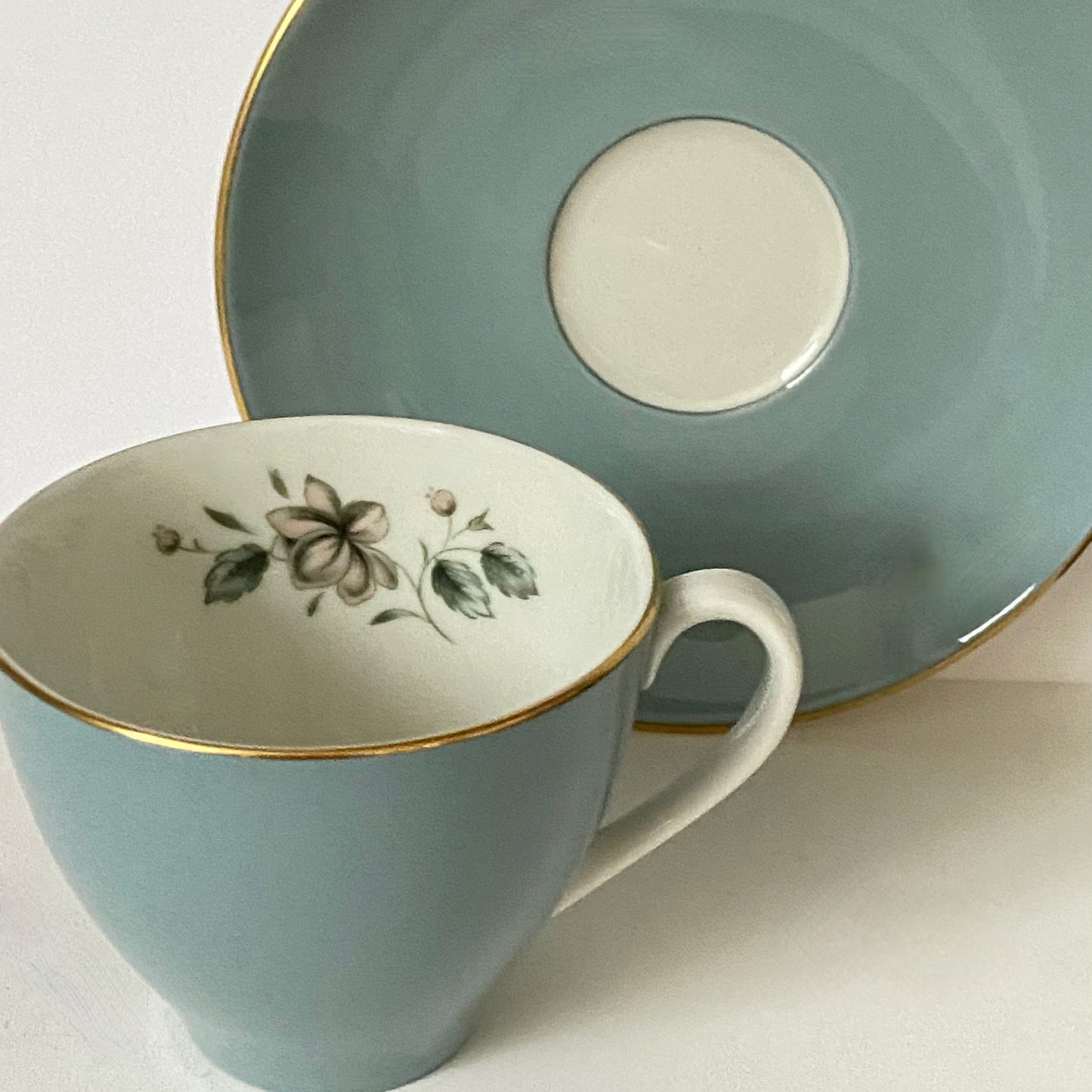 Royal Doulton Small Coffee Cup and Saucer, Rose Elegans Design