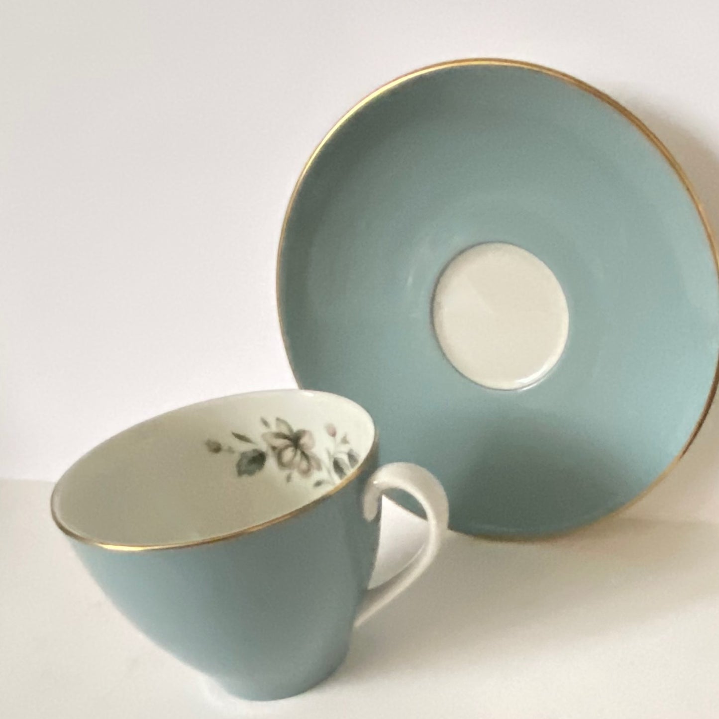 Royal Doulton Small Coffee Cup and Saucer, Rose Elegans Design