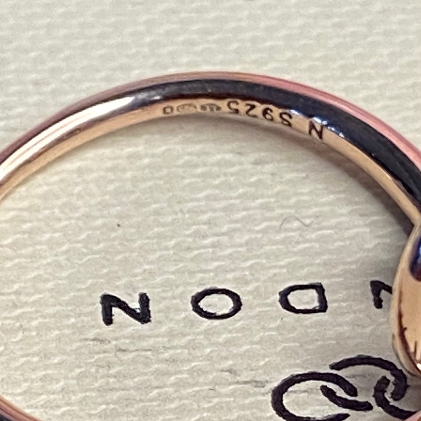 Links of London Serpentine 18kt Rose Gold Vermeil & Blue Lace Agate Gemstone Ring Size N