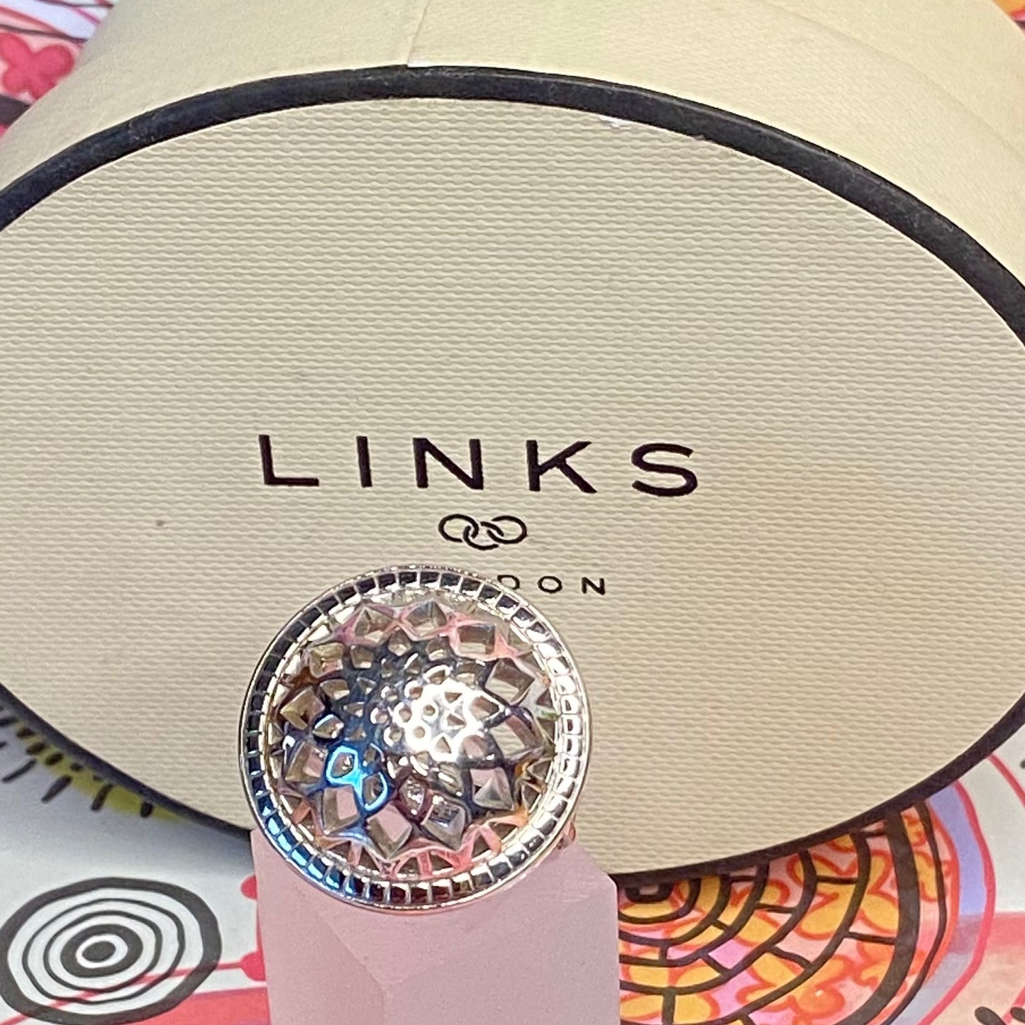 Authentic Links of London Sterling Silver Timeless Domed Ring
