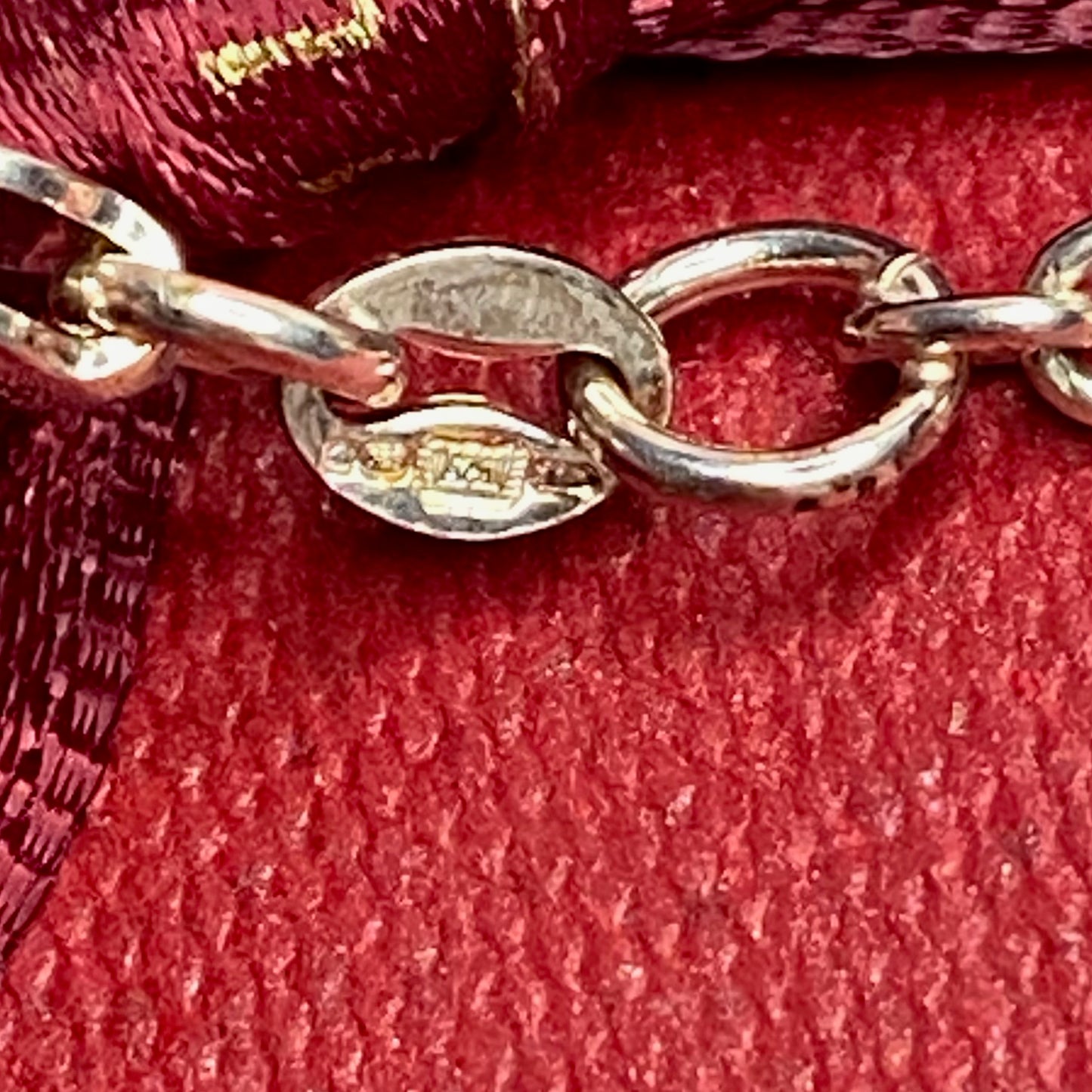 Sterling Silver chain with glass beads with a drop purple heart pendent