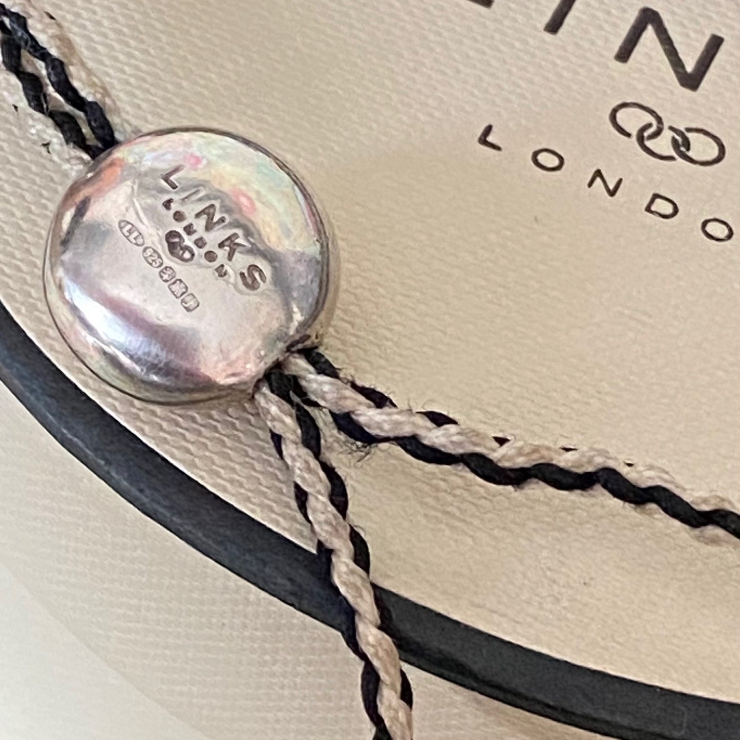 Links of London Cream and black Friendship Bracelet