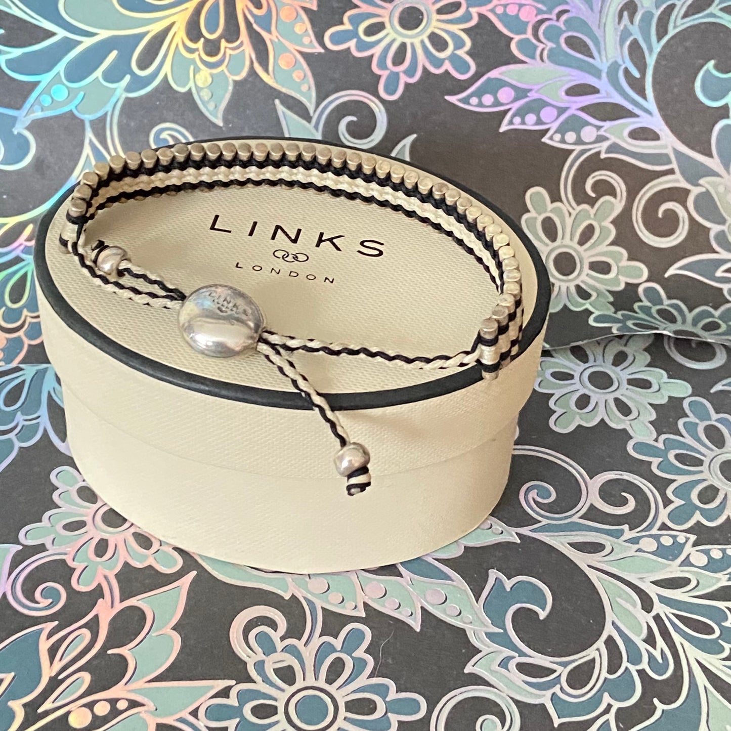 Links of London Cream and black Friendship Bracelet