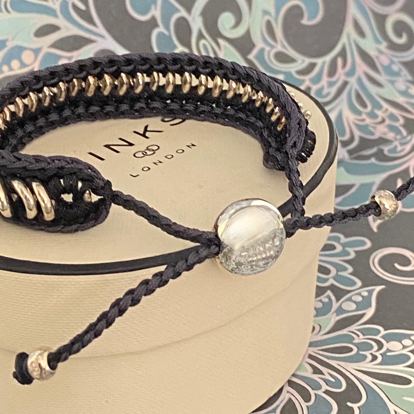 Authentic Links of London Silver and Black Sweetie Friendship Bracelet Perfect Condition