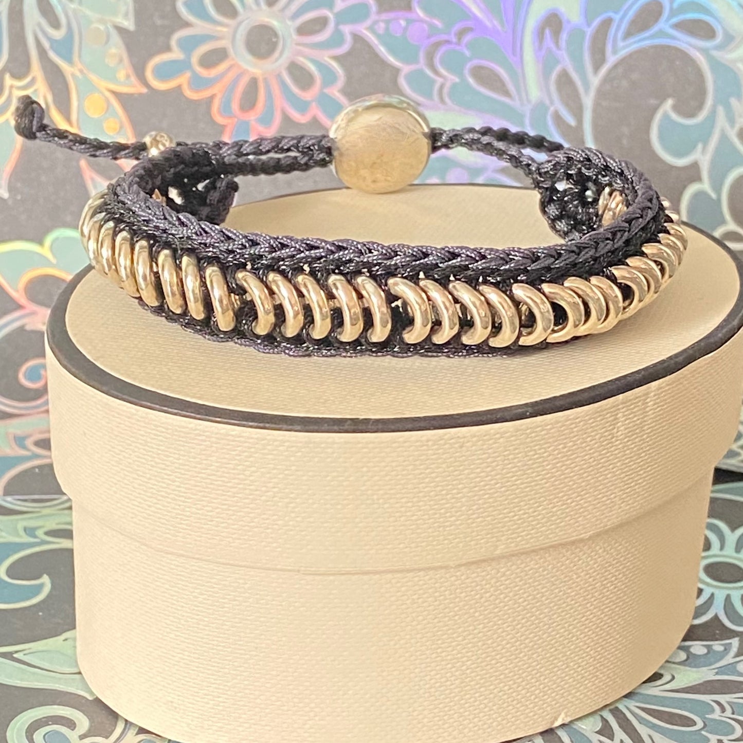 Authentic Links of London Silver and Black Sweetie Friendship Bracelet Perfect Condition