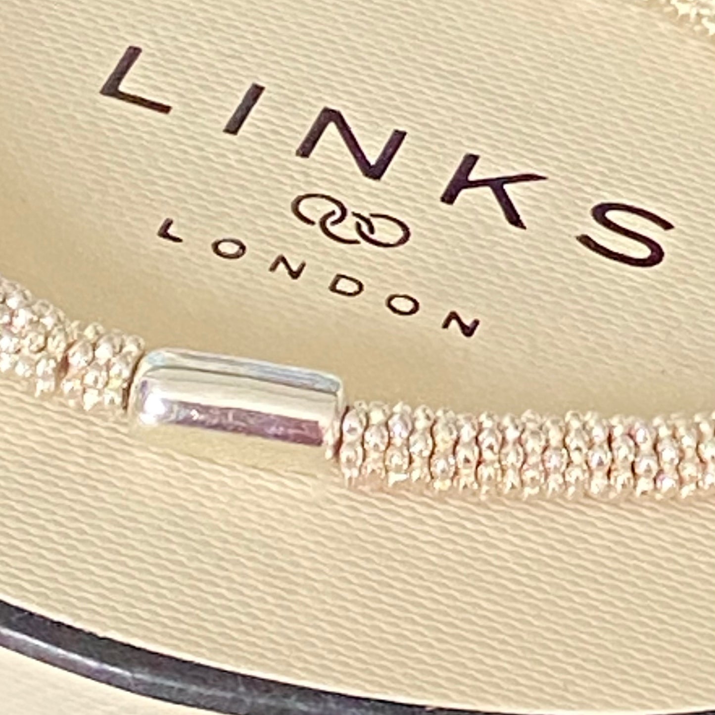 Authentic Links of London Silver and Black Sweetie Friendship Bracelet Perfect Condition
