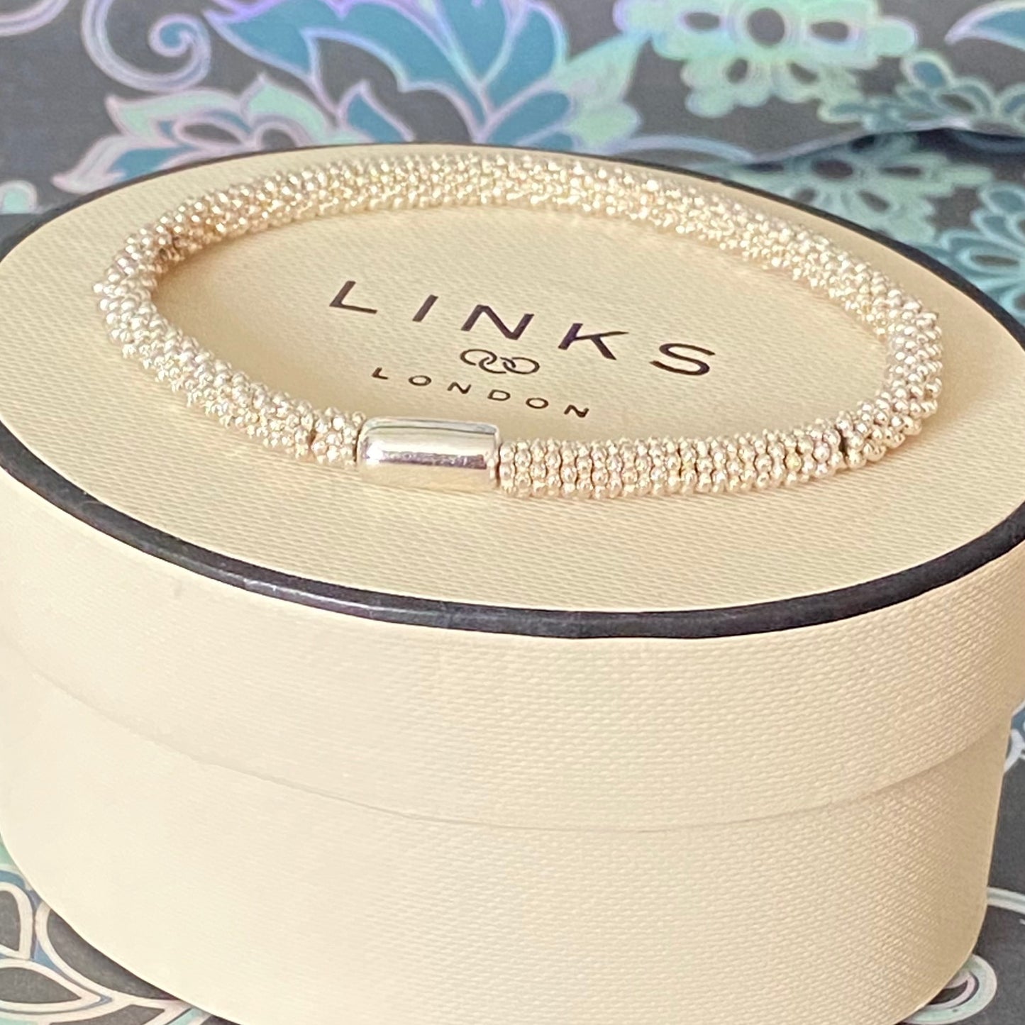 Authentic Links of London Silver and Black Sweetie Friendship Bracelet Perfect Condition