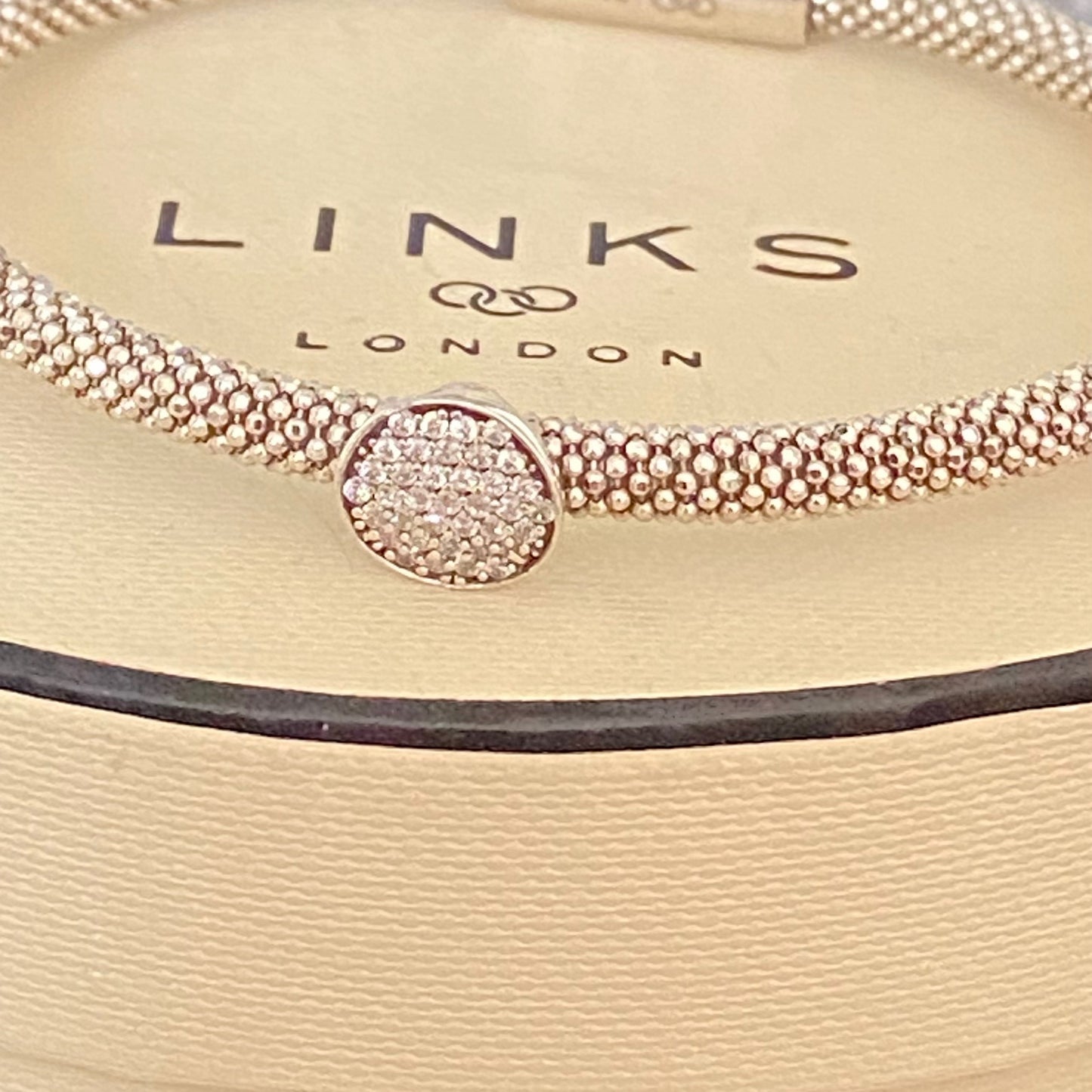 Links of London Sterling Silver Star Burst Bead Bracelet with Crystals - 18cm