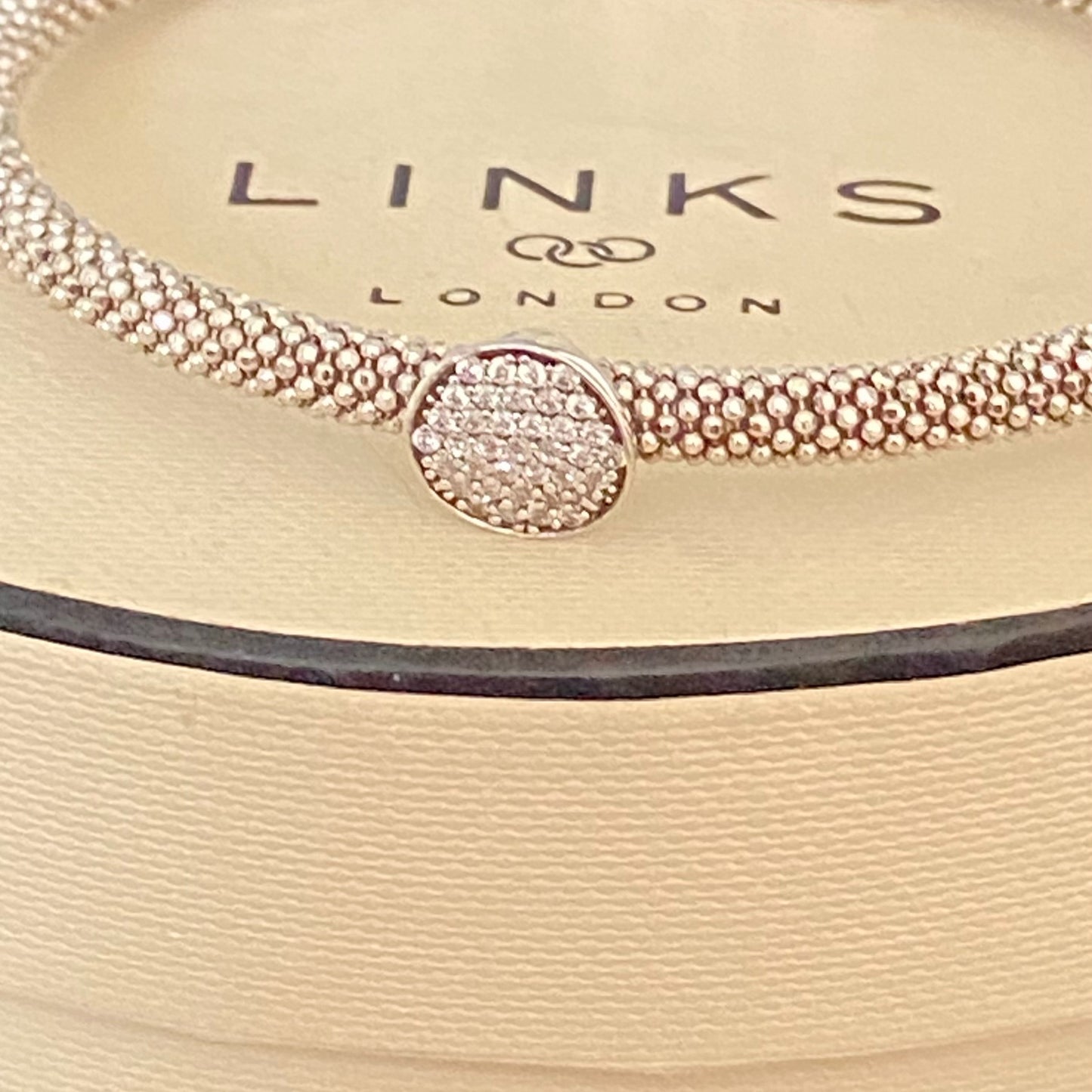 Links of London Sterling Silver Star Burst Bead Bracelet with Crystals - 18cm